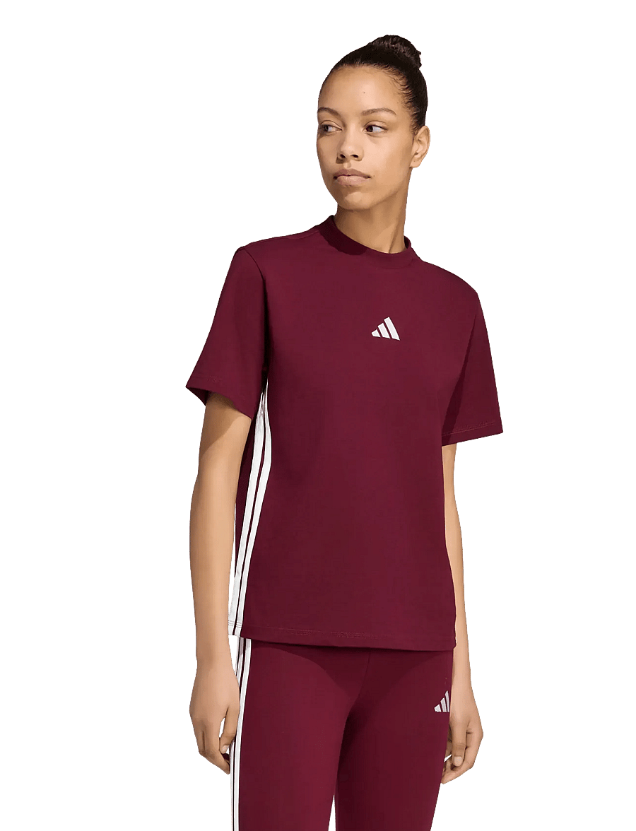 adidas Sportswear - W 3S SJ T - t-shirts - maroon/white - 2