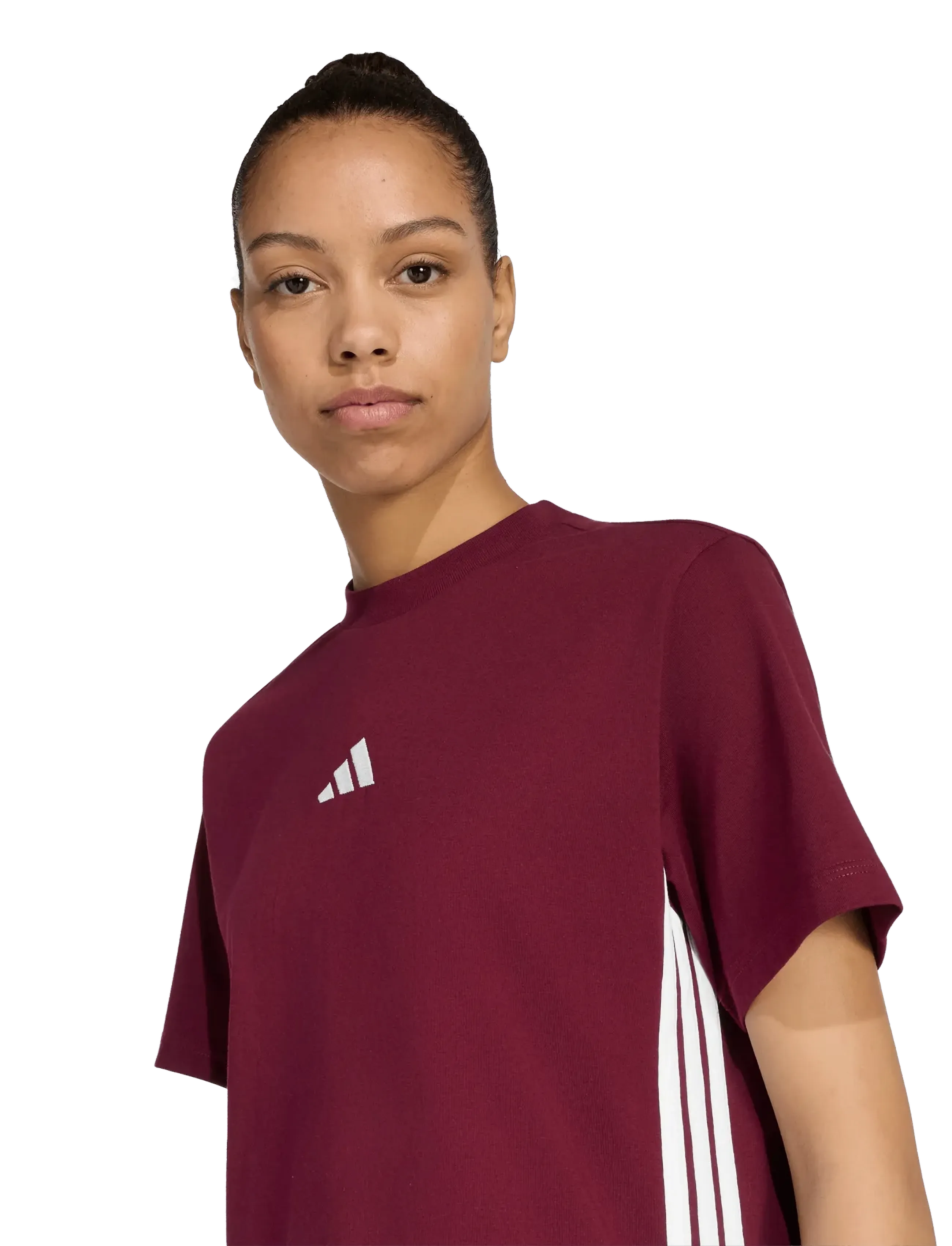 adidas Sportswear - W 3S SJ T - t-shirts - maroon/white - 3