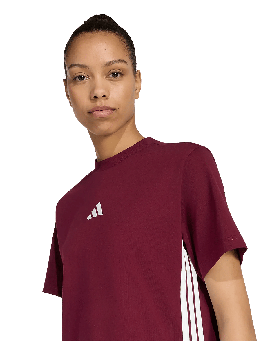 adidas Sportswear - W 3S SJ T - t-shirts - maroon/white - 3