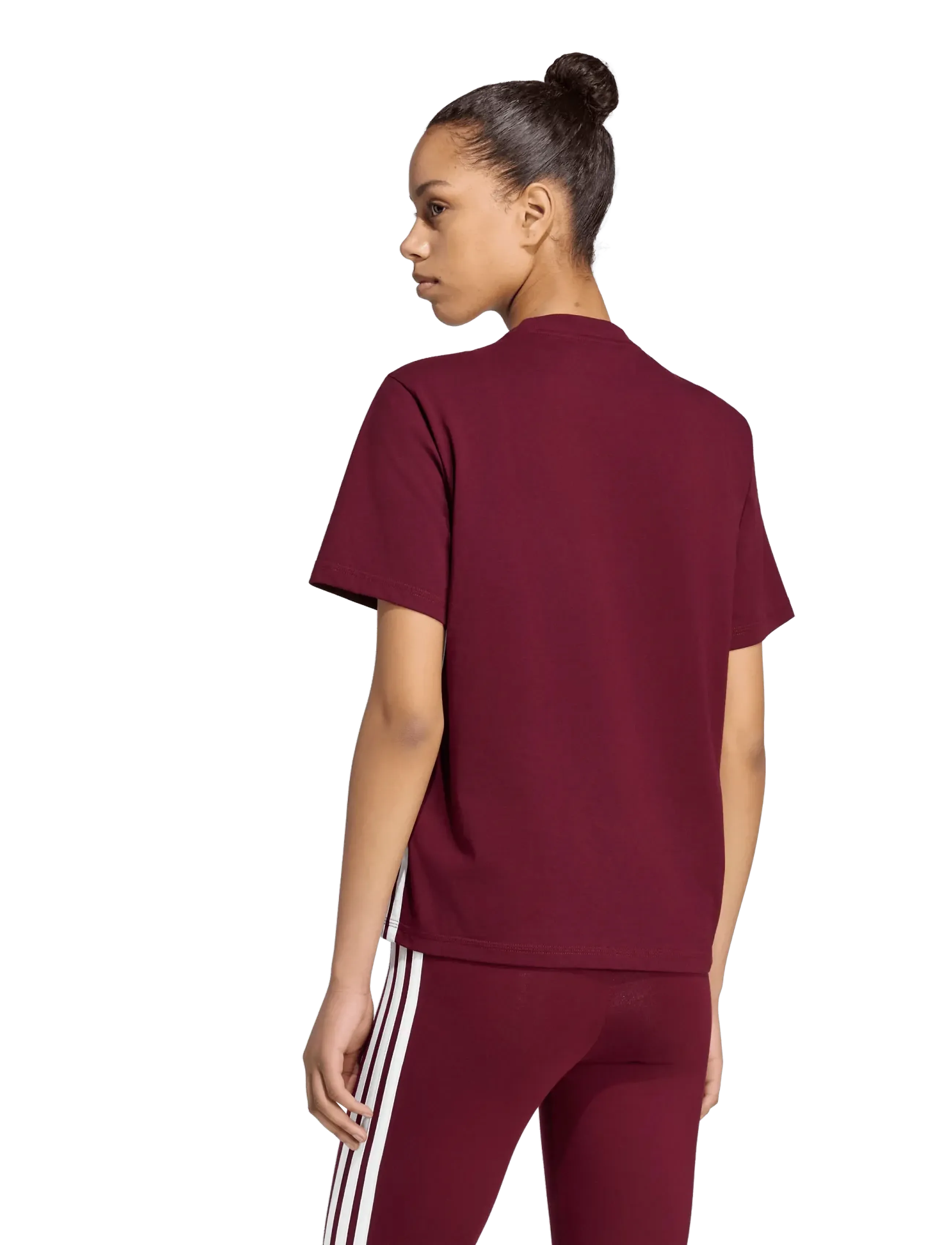 adidas Sportswear - W 3S SJ T - t-shirts - maroon/white - 5