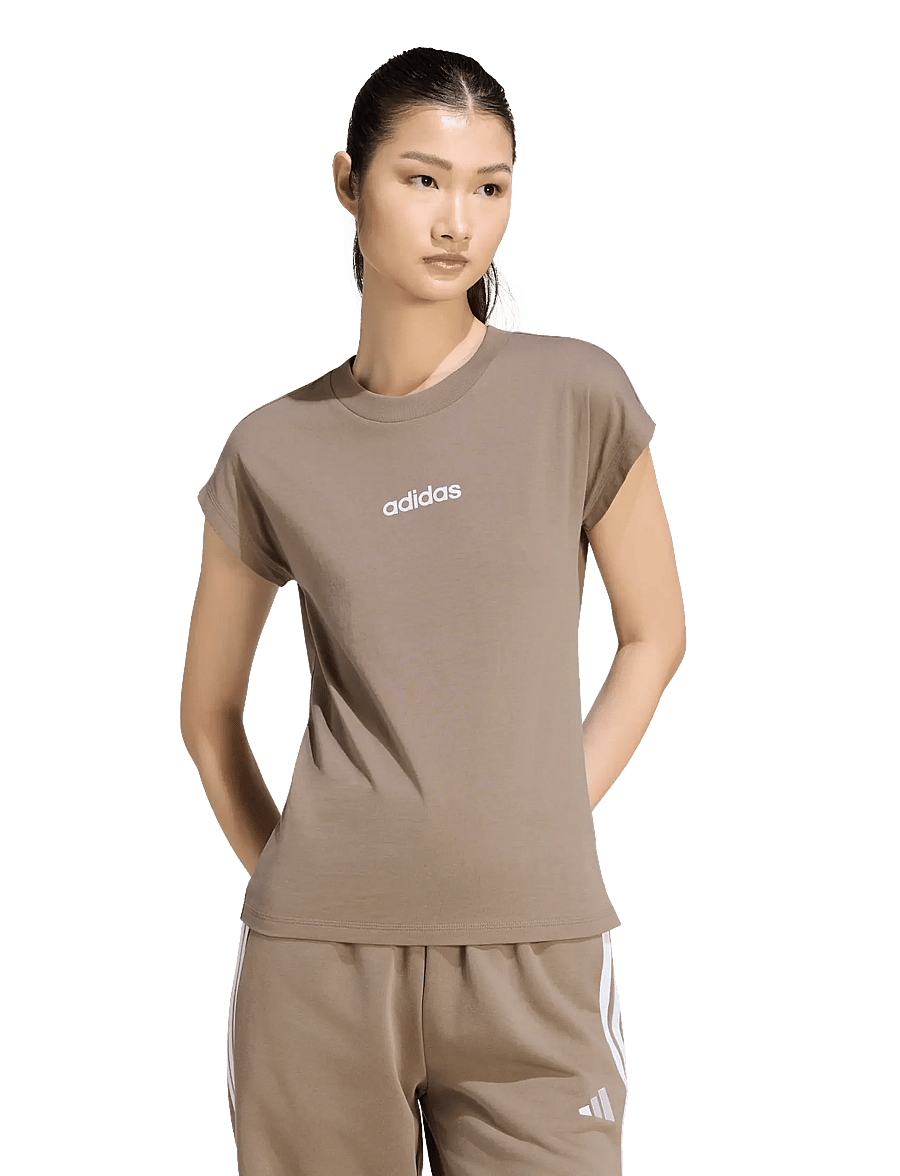 adidas Sportswear - W LIN SJ T - t-shirts - khasix/white - 0