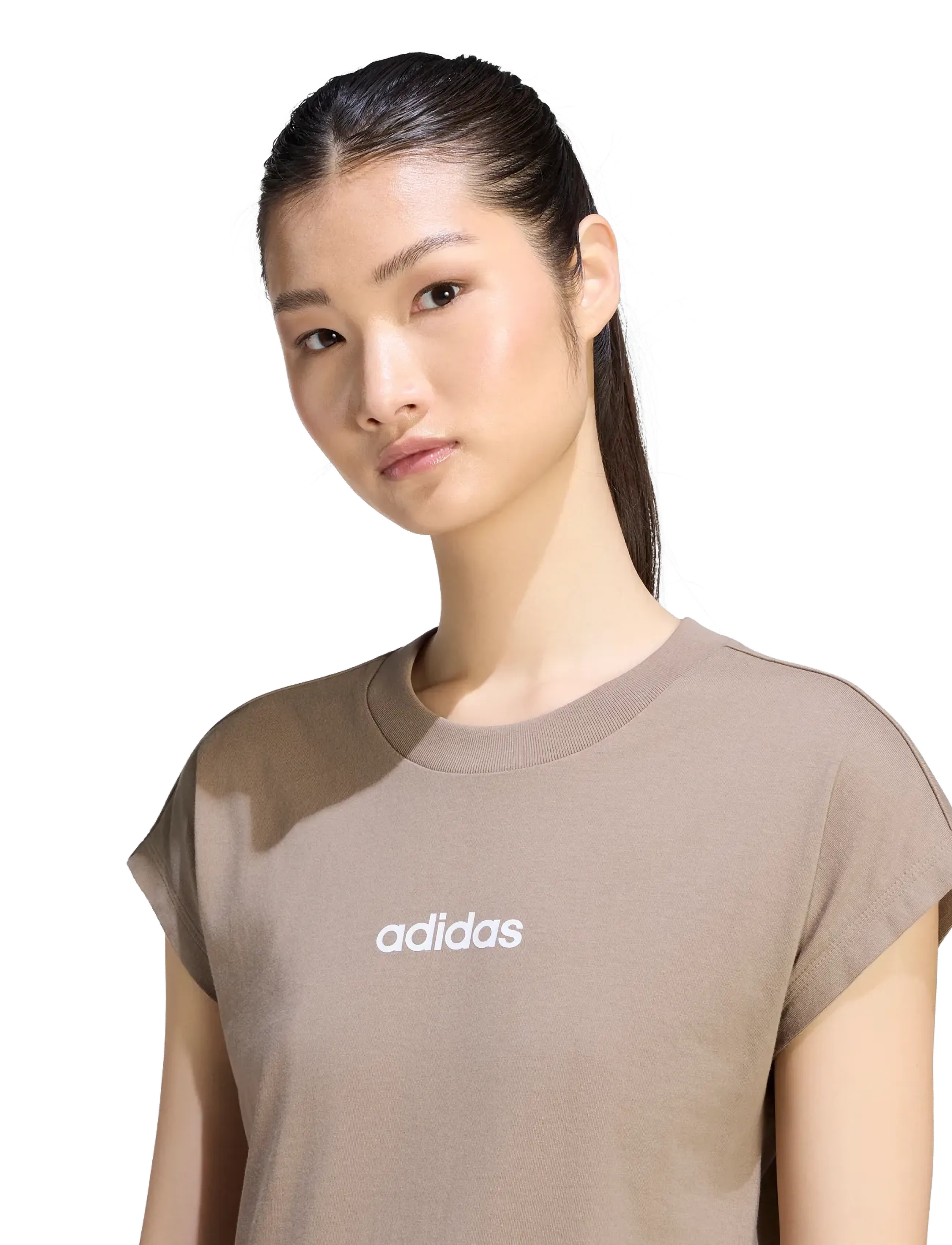 adidas Sportswear - W LIN SJ T - t-shirts - khasix/white - 2