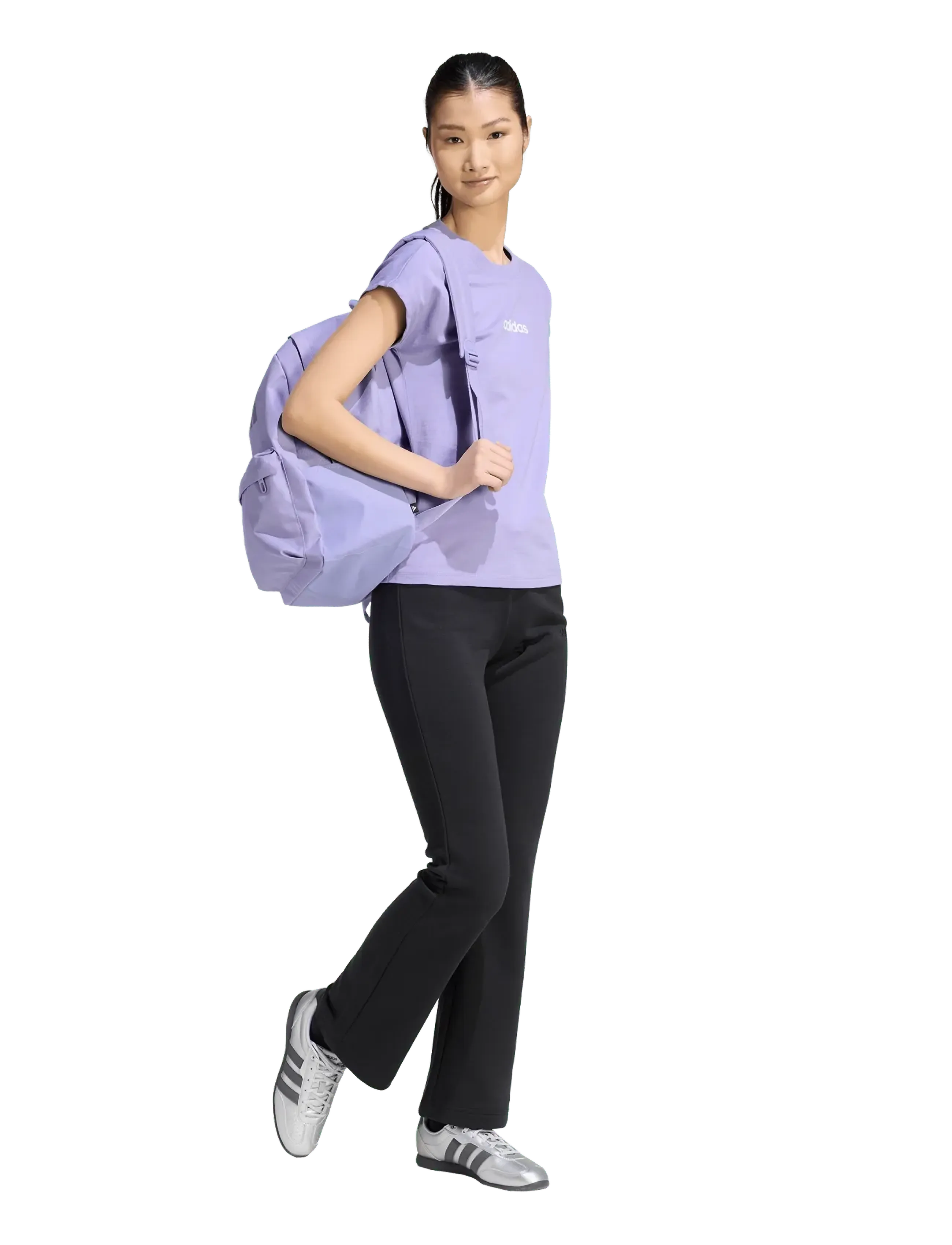 adidas Sportswear W LIN SJ T - T-Shirts & Tops - MAGLIL/WHITE / purple