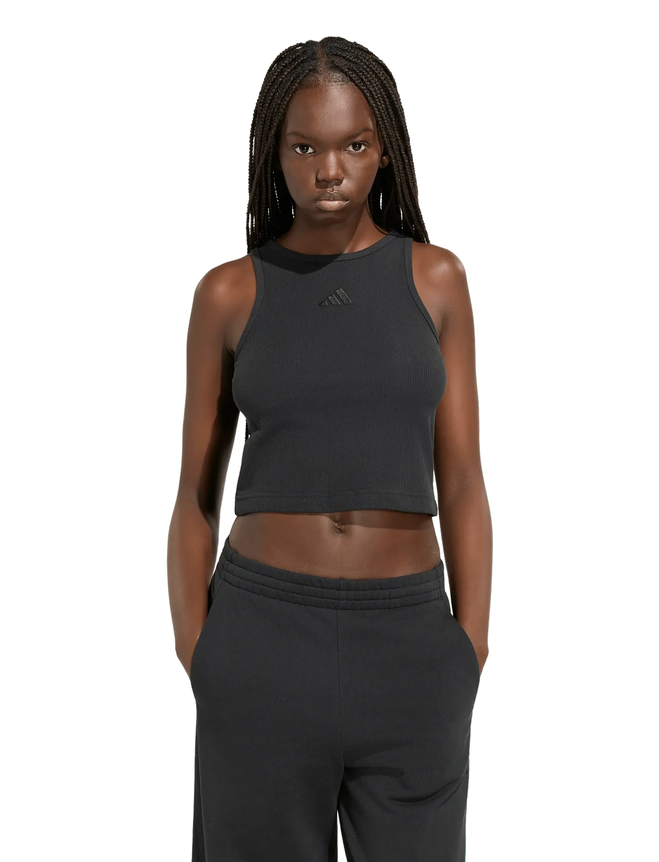 adidas Sportswear - W AK SL RIB TNK - tanktops - black - 2