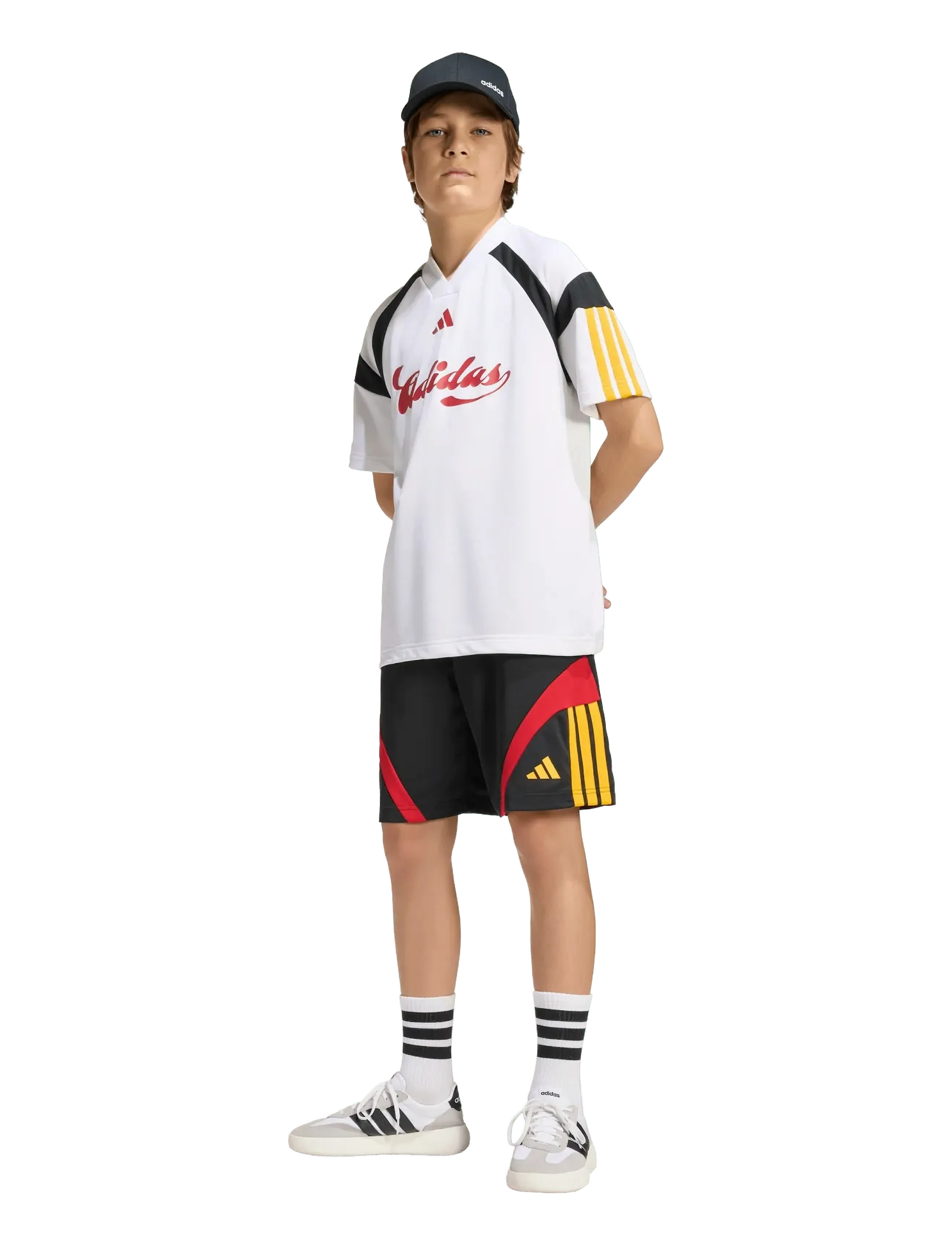 adidas Sportswear J Hot Tee, 128, White, T-Shirts > Fodboldtrøjer, Børn