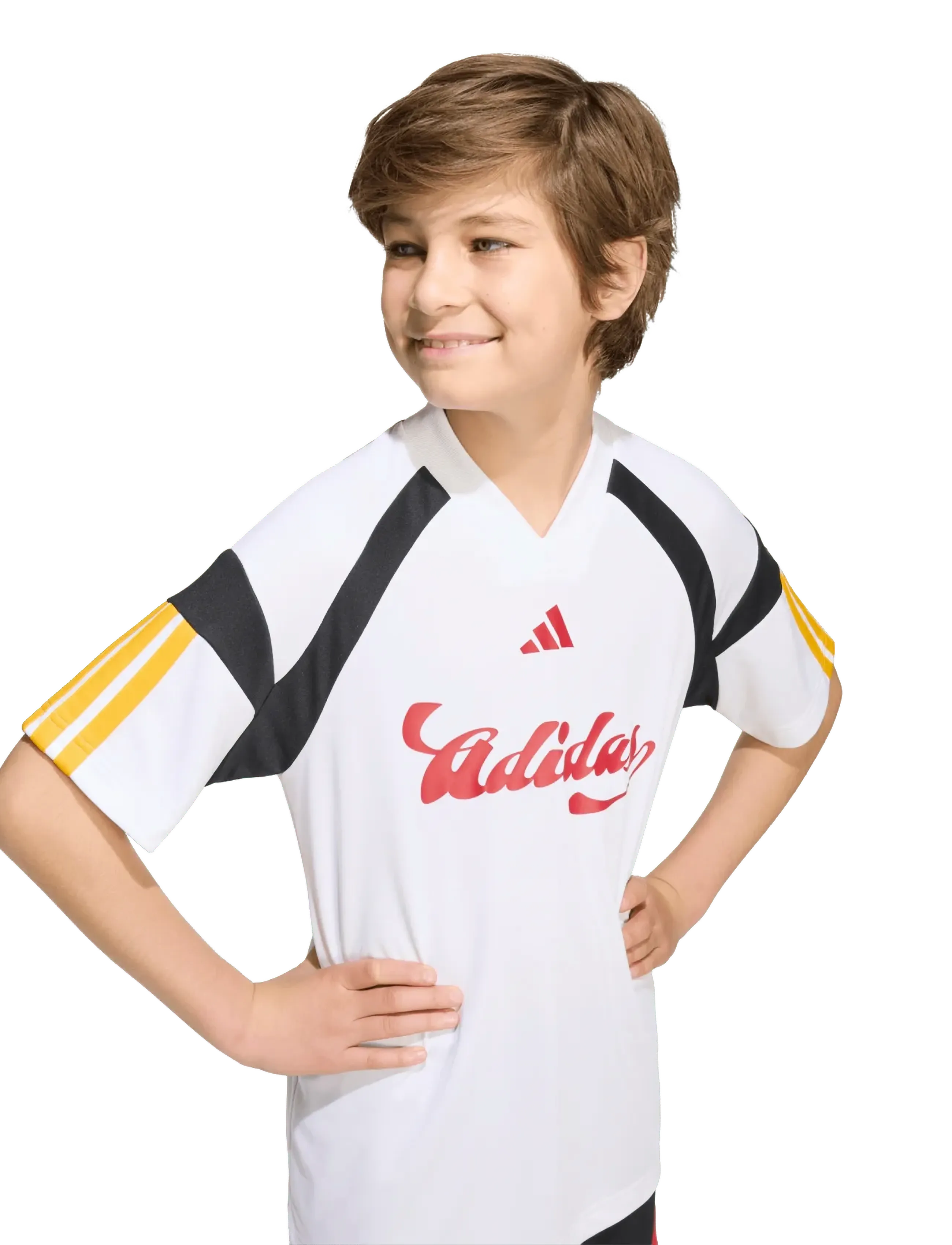 adidas Sportswear - J HOT TEE - spordisärgid - white/cogold/powred/b - 5