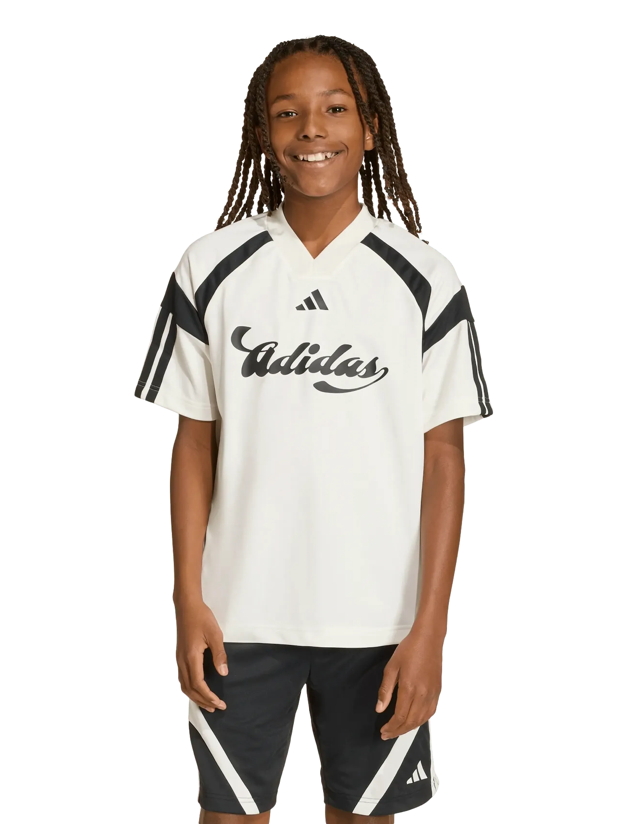 adidas Sportswear J HOT TEE - Oberteile - OWHITE/BLACK/BLACK / black