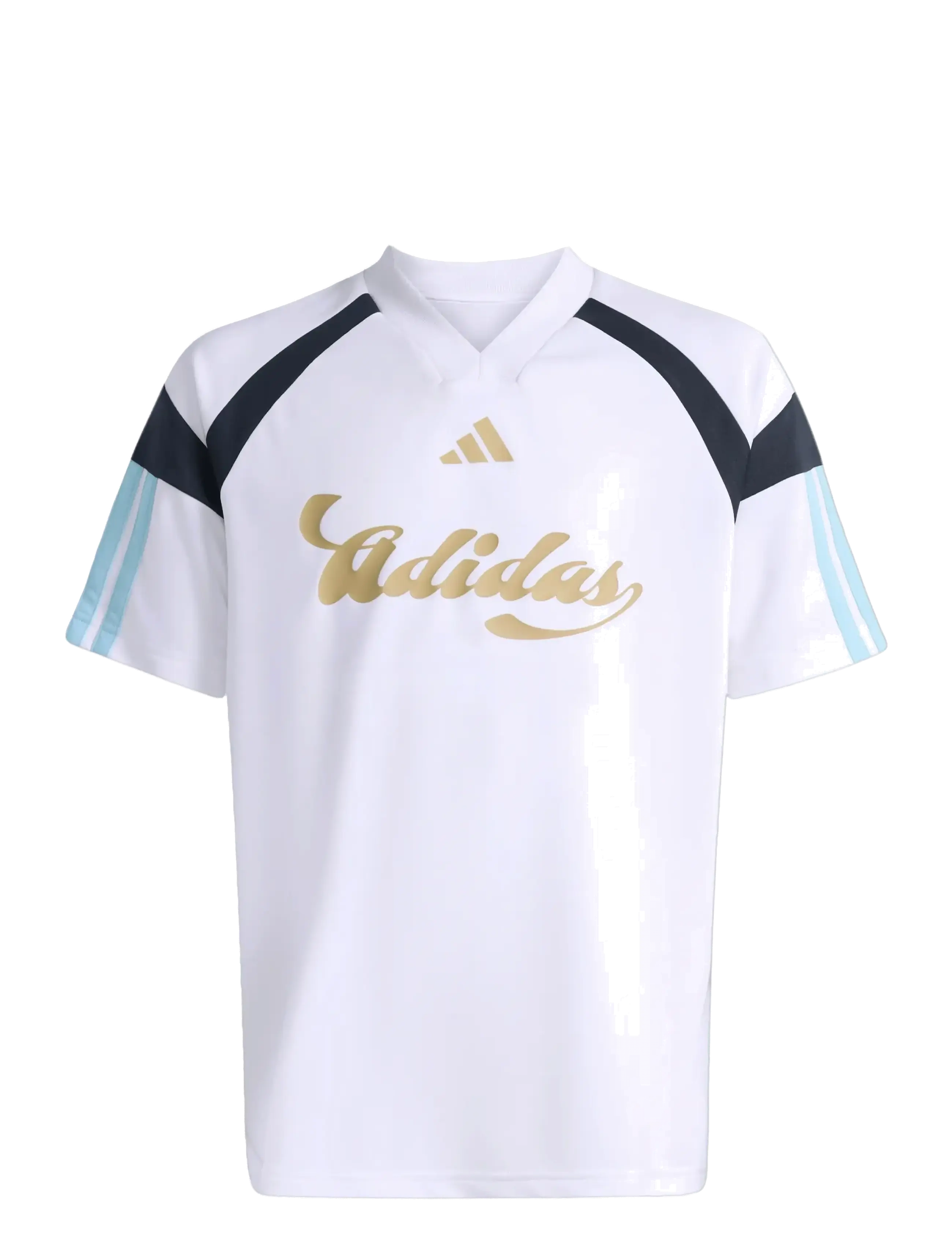 adidas Sportswear J HOT TEE - Riided - WHITE/ICEBLU/HAZBEI/N / white