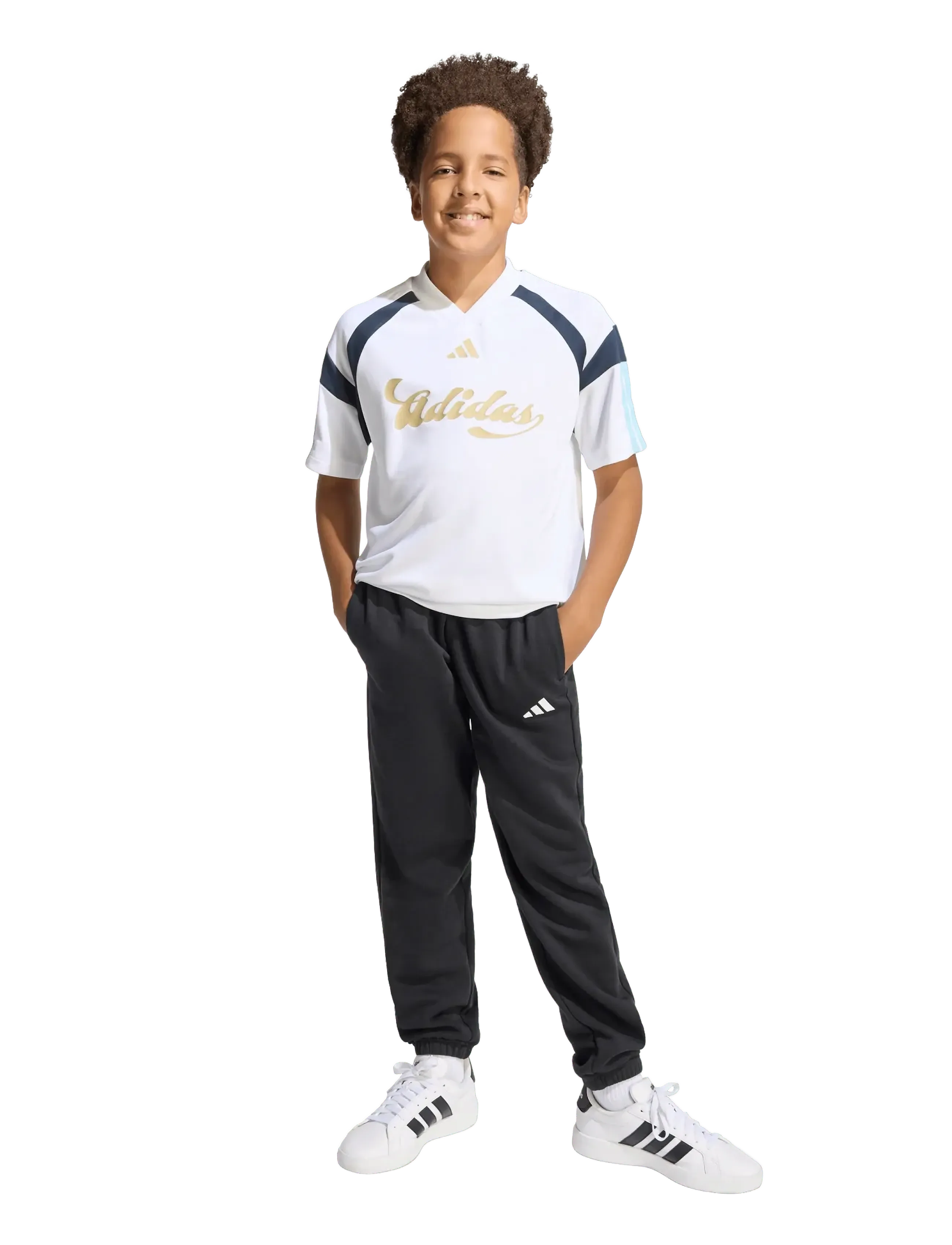 adidas Sportswear J Hot Tee, 128, T-shirts, Weiß - Football Shirts, Kinder