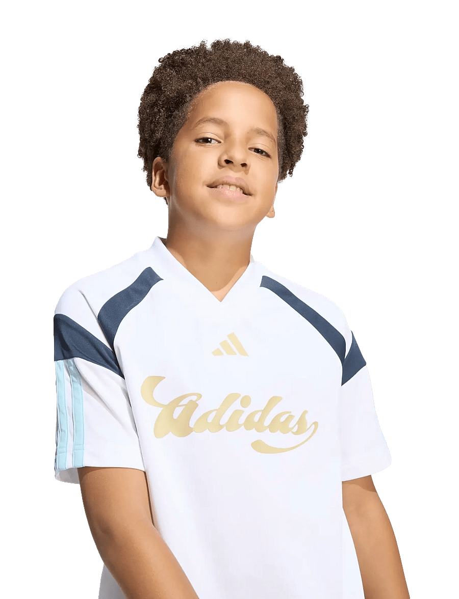 adidas Sportswear - J HOT TEE - sportoberteile - white/iceblu/hazbei/n - 5