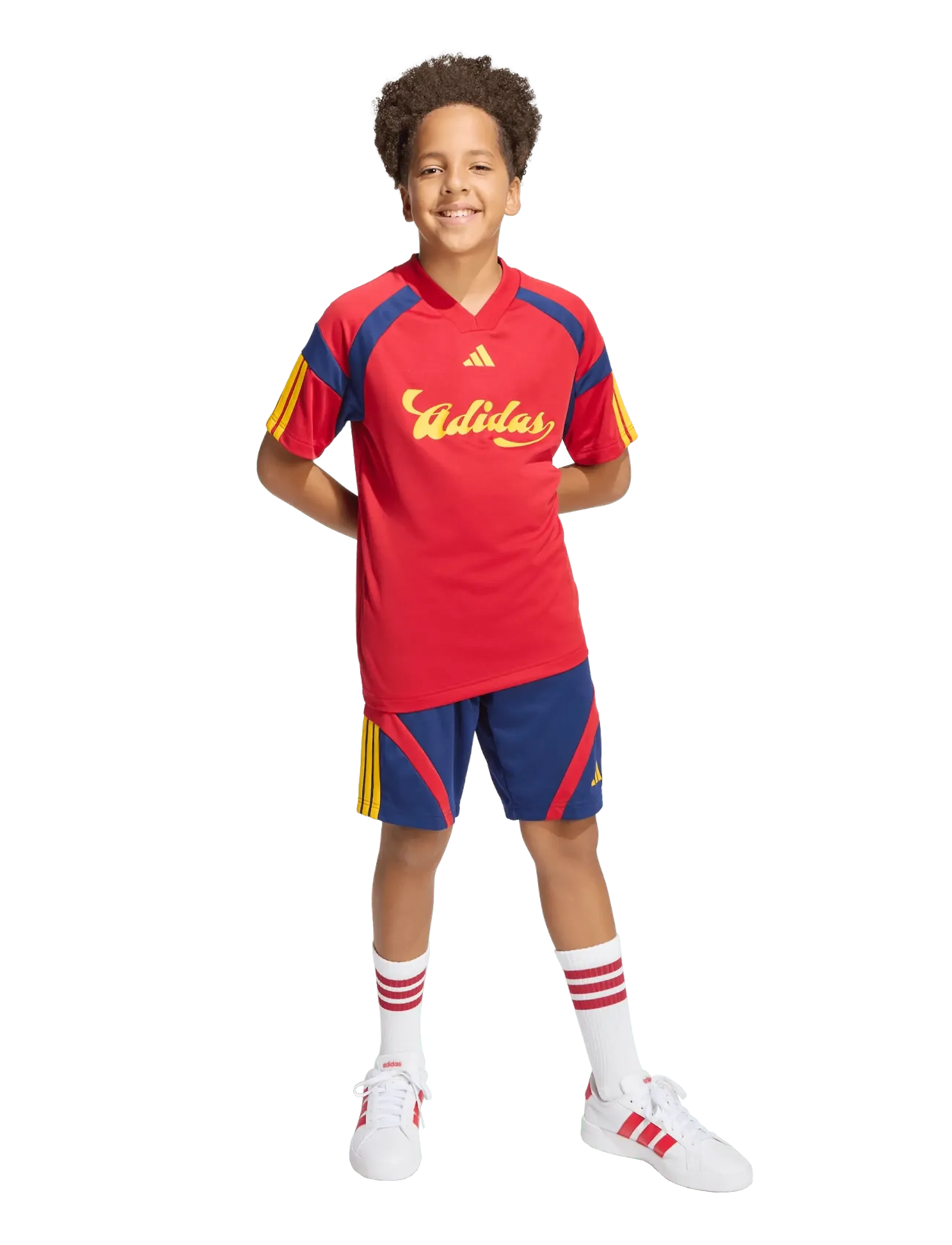 adidas Sportswear J HOT TEE - Sports tops - TEPORE/CREYEL/DKBLUE / red