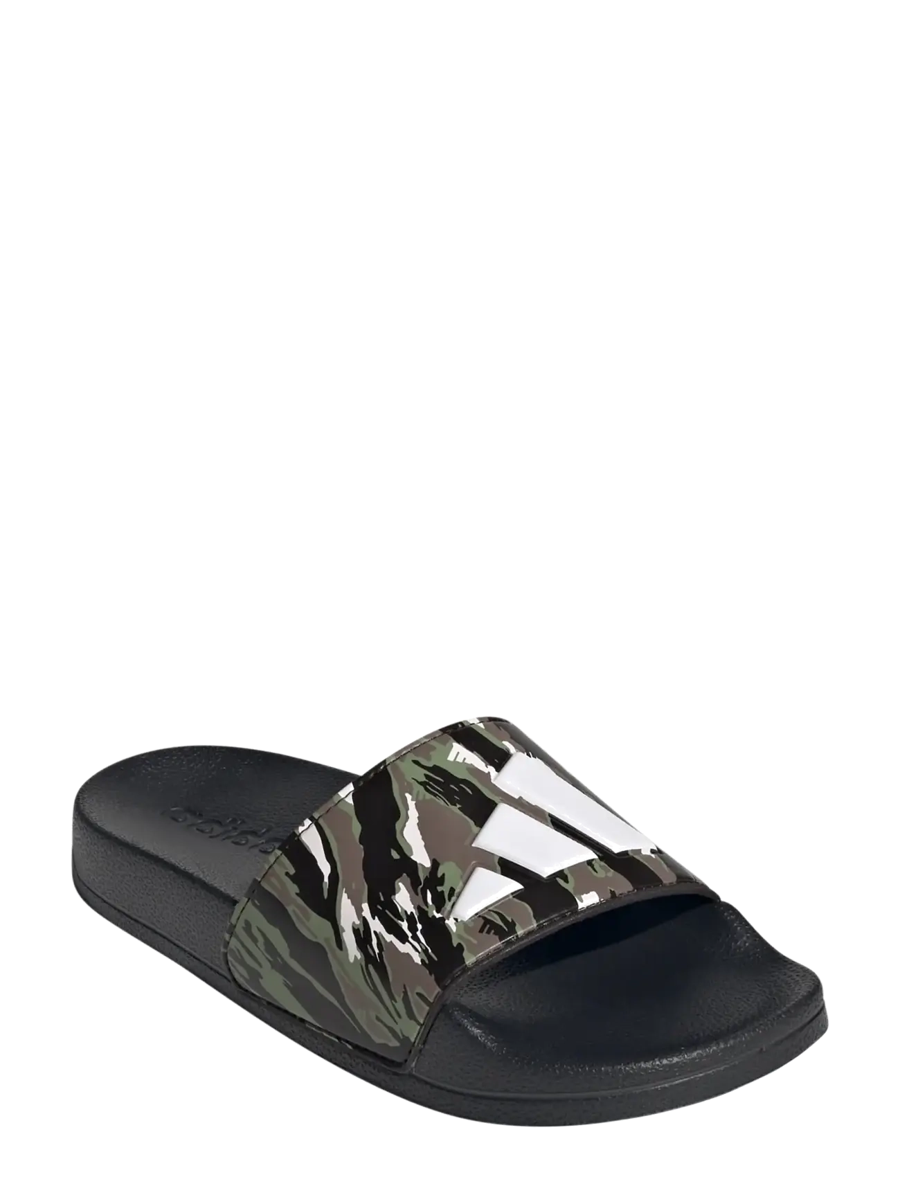 adidas Sportswear ADILETTE SHOWER LOGO K - Schuhe - CBLACK/CWHITE/TENGRN / khaki/green