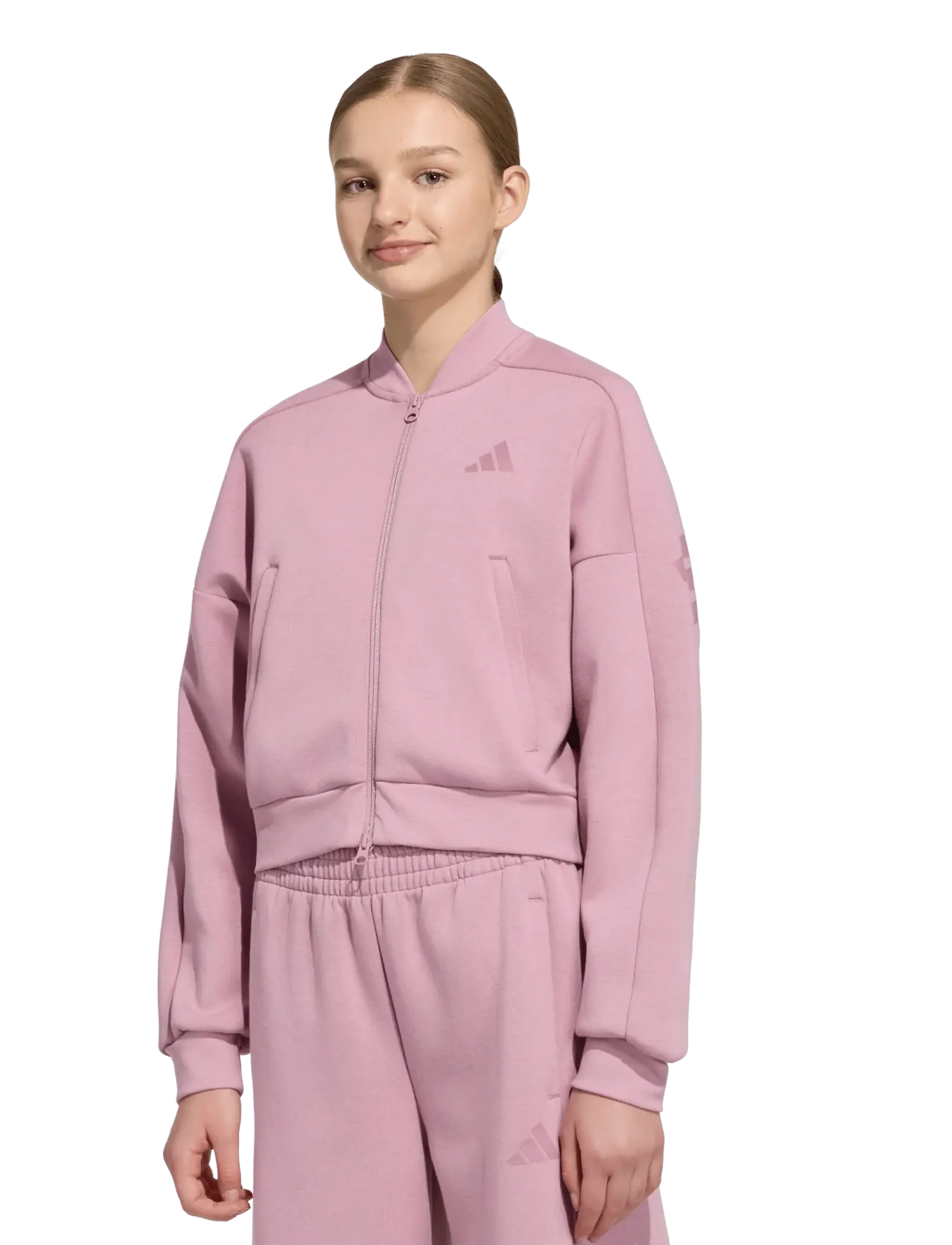 adidas Sportswear - JG FI 3S FZ - overtøj - magmau/wonorc - 2