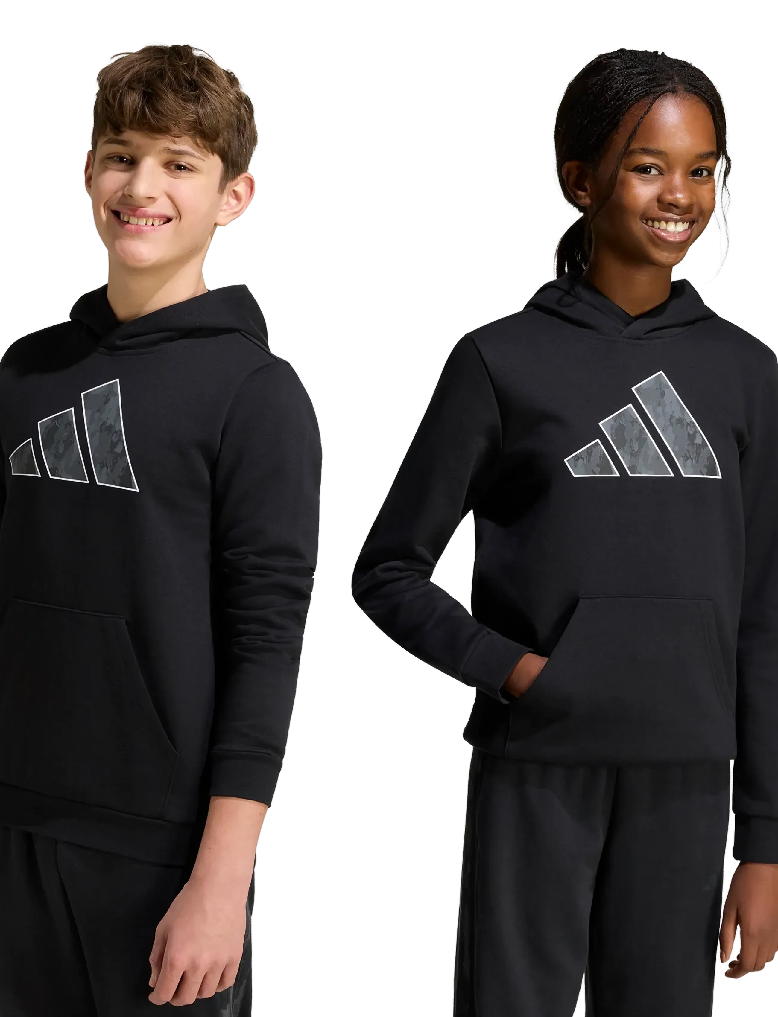 adidas Sportswear - J CAMO HD - huvtröjor - black - 2