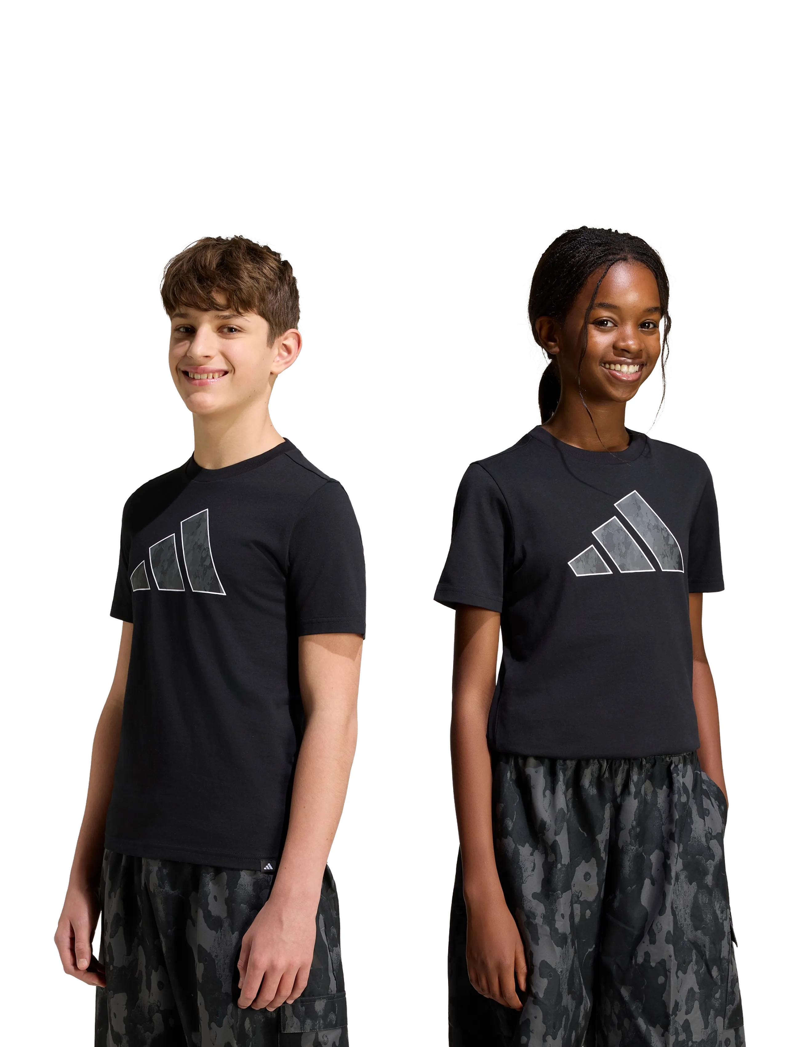 adidas Sportswear J CAMO T - Stutterma bolir - BLACK / black