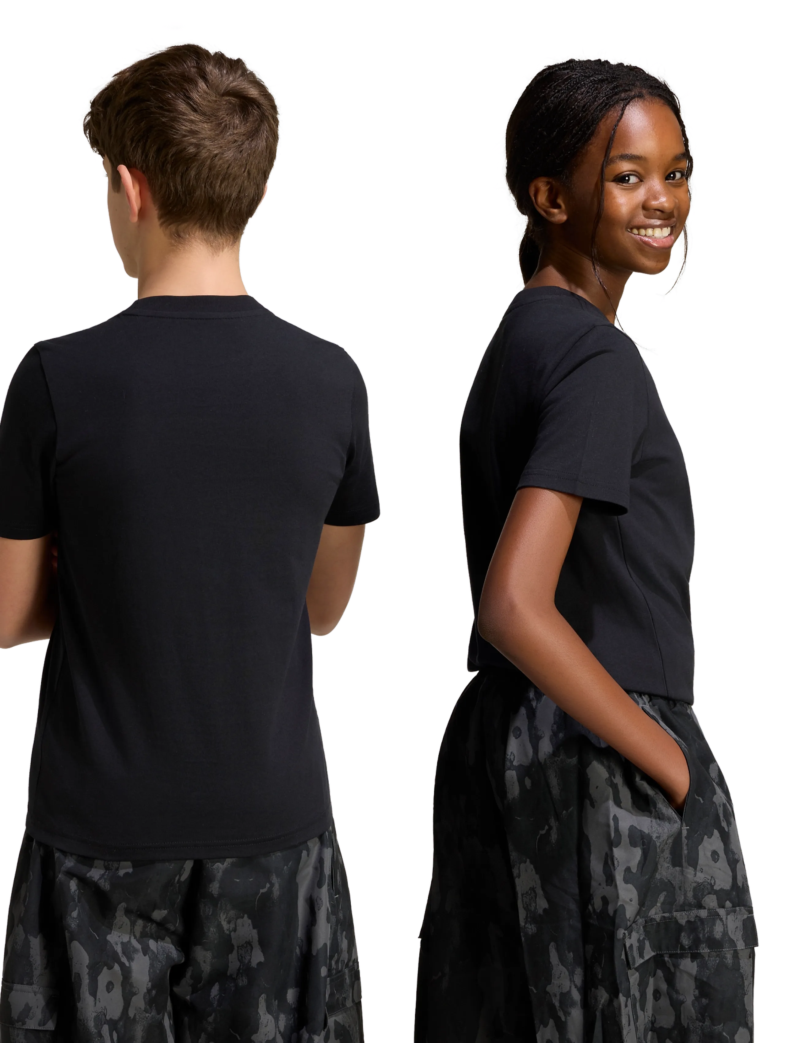 adidas Sportswear - J CAMO T - sports tops - black - 2