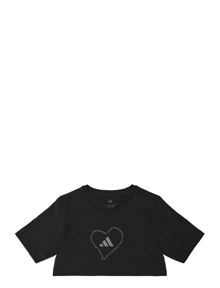 adidas Sportswear - JG SATIN T - short-sleeved t-shirts - black - 1