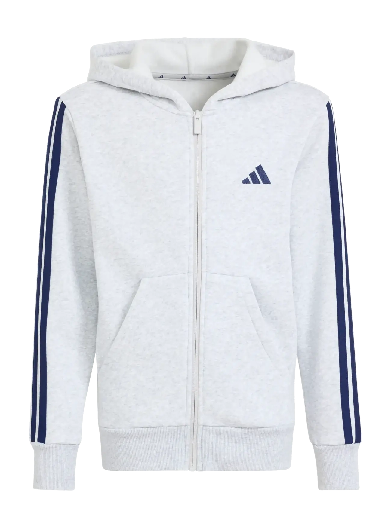 adidas Sportswear J 3S FL FZ HD - Riided - LGREYH/DKBLUE / grey