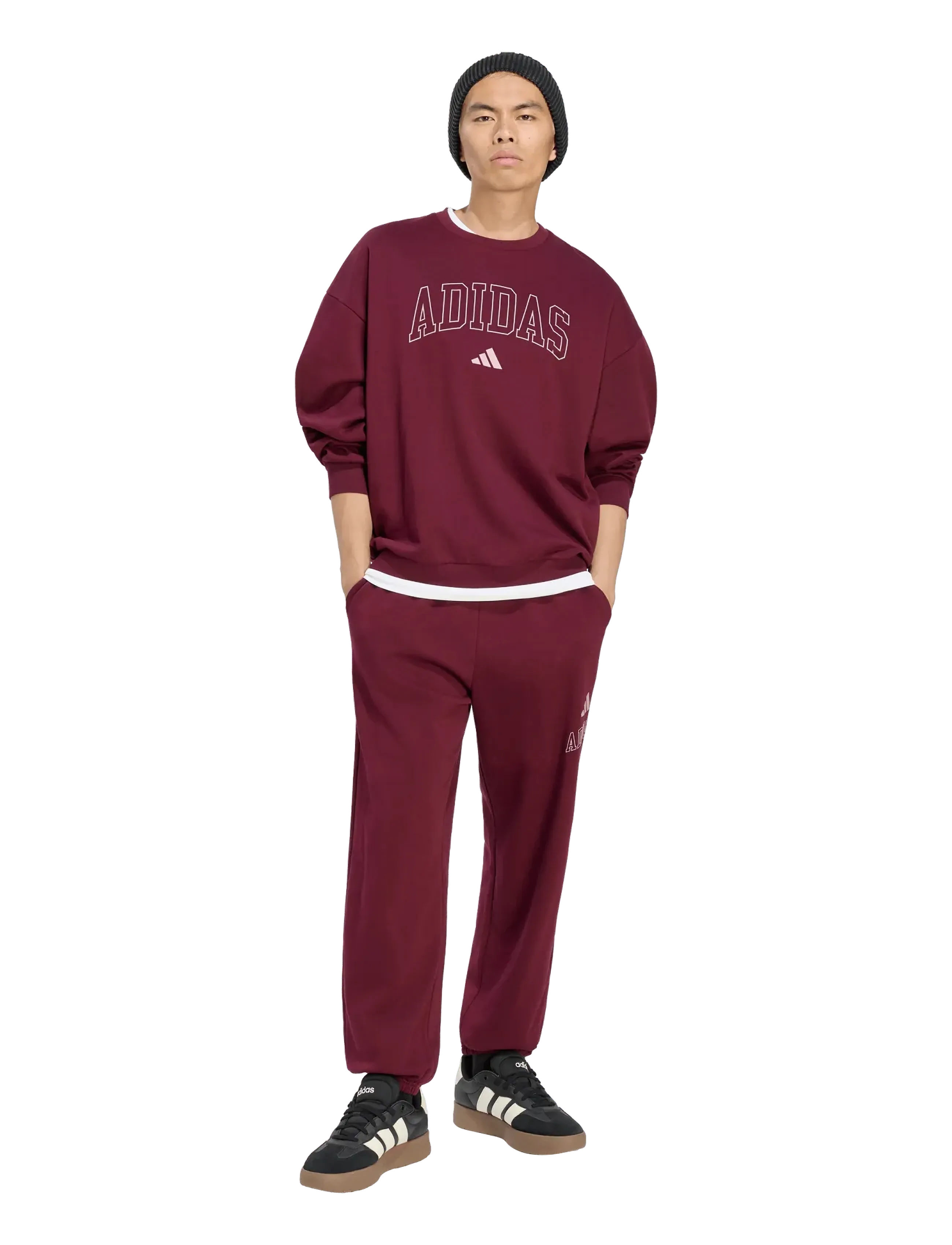 adidas Sportswear - M COLL FL CRW - maroon/magmau - 0