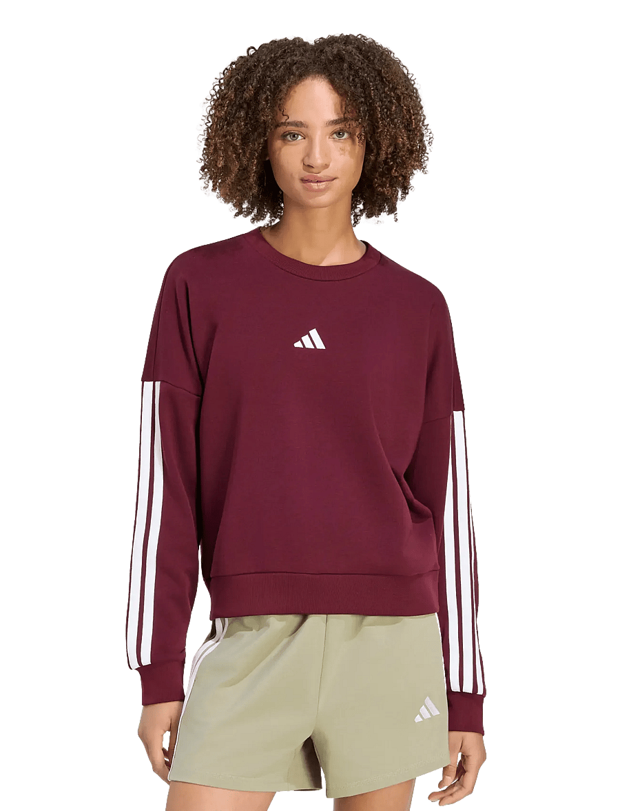 adidas Sportswear - W 3S FT SWT - sweatshirts - maroon/white - 2