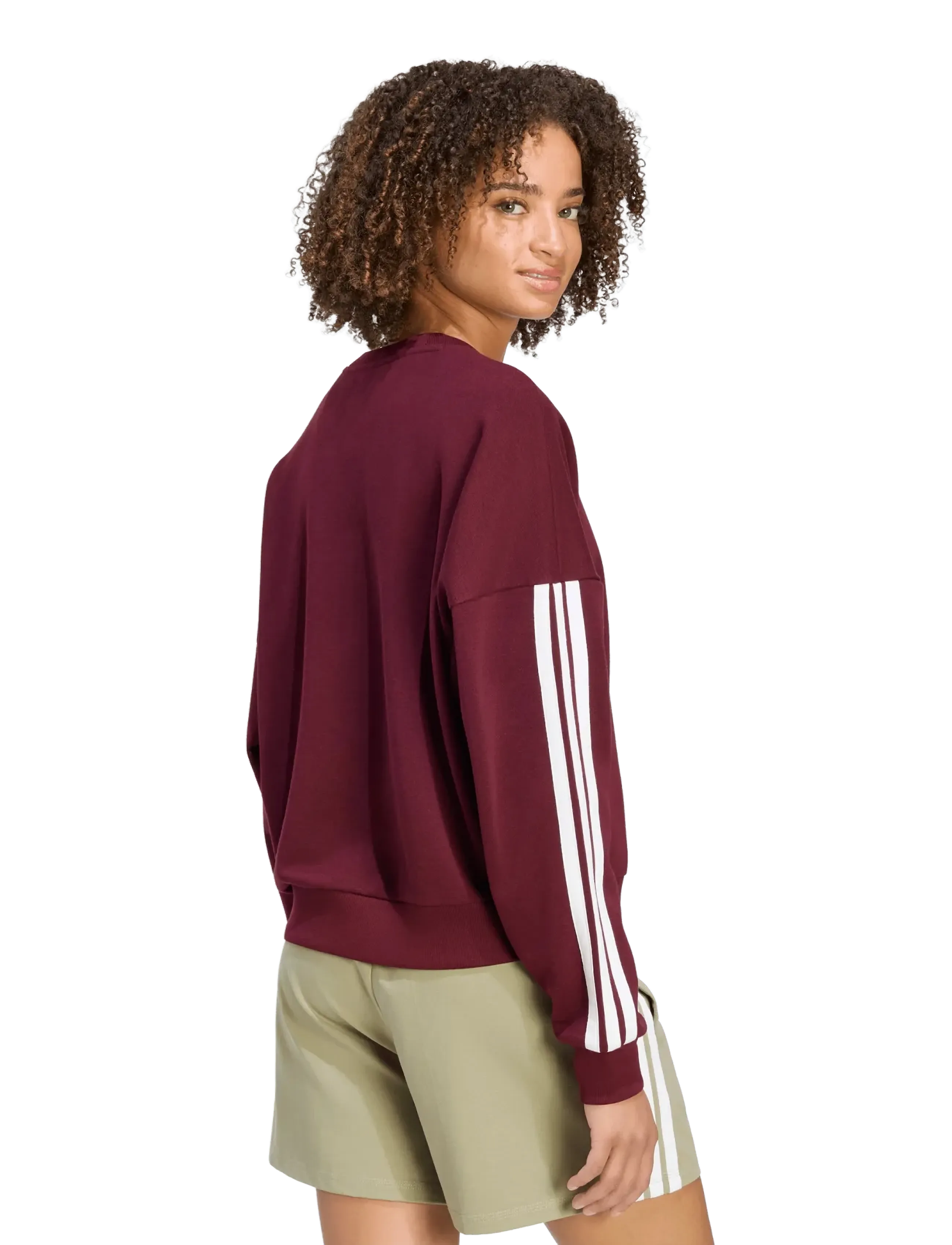 adidas Sportswear - W 3S FT SWT - sweatshirts - maroon/white - 5
