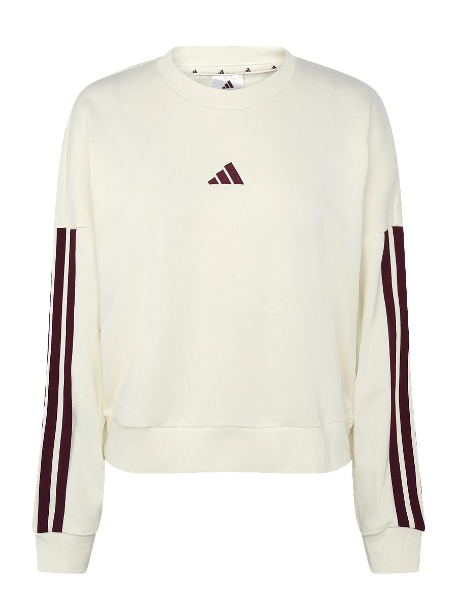 adidas Sportswear - W 3S FT SWT - Överdelar - ivory/maroon - 0
