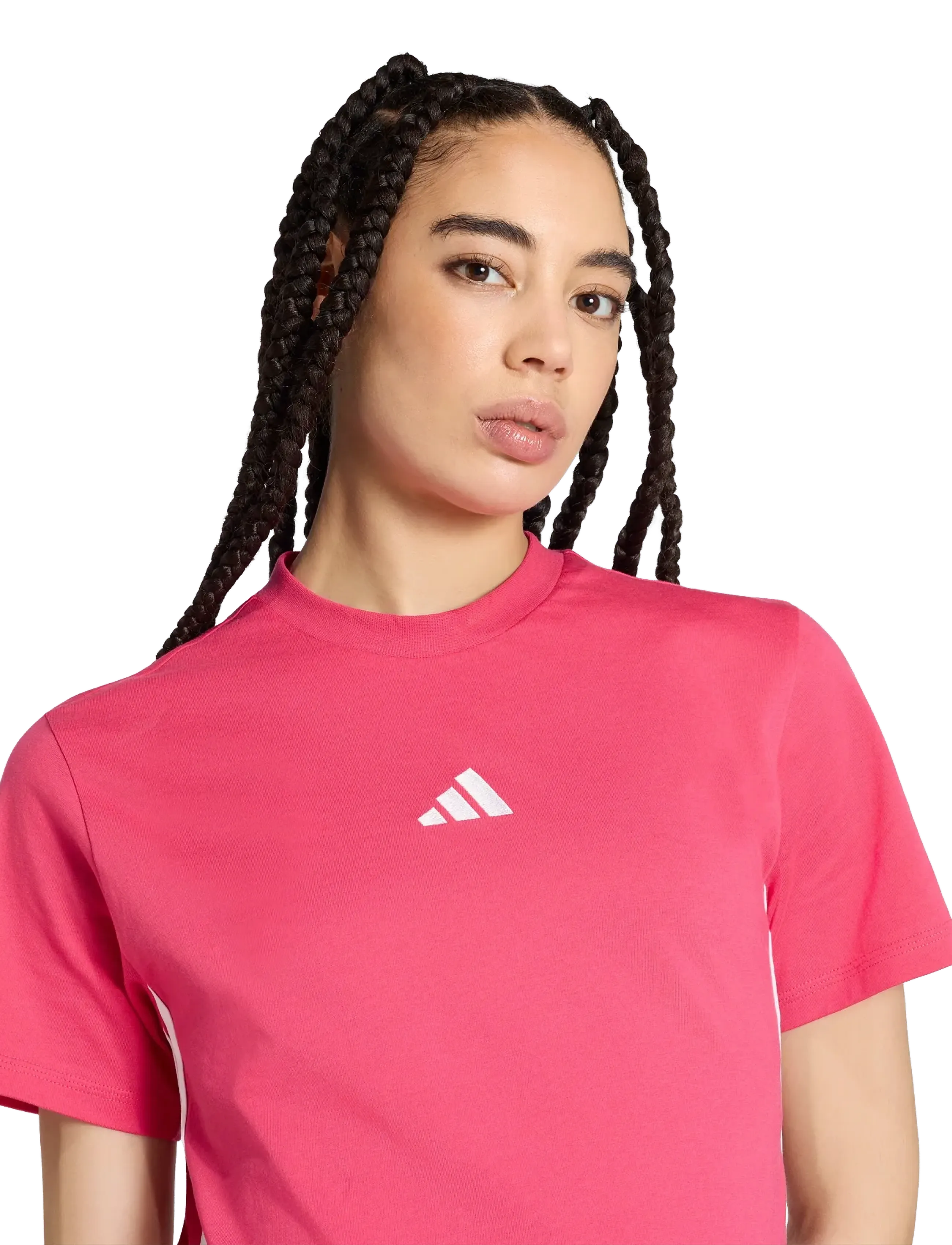 adidas Sportswear - W 3S SJ T - t-shirts - powpnk/white - 2