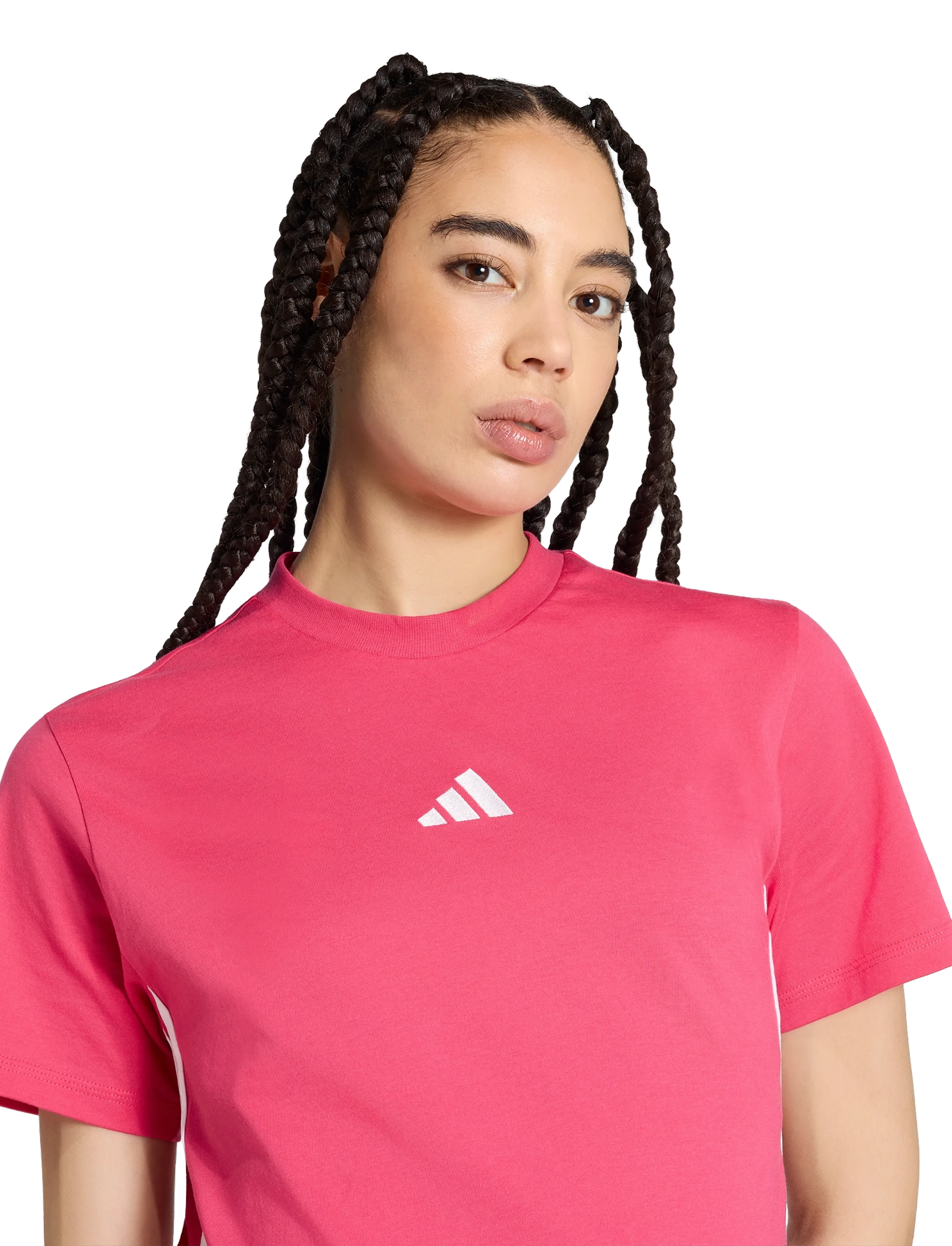 adidas Sportswear - W 3S SJ T - t-shirts - powpnk/white - 4