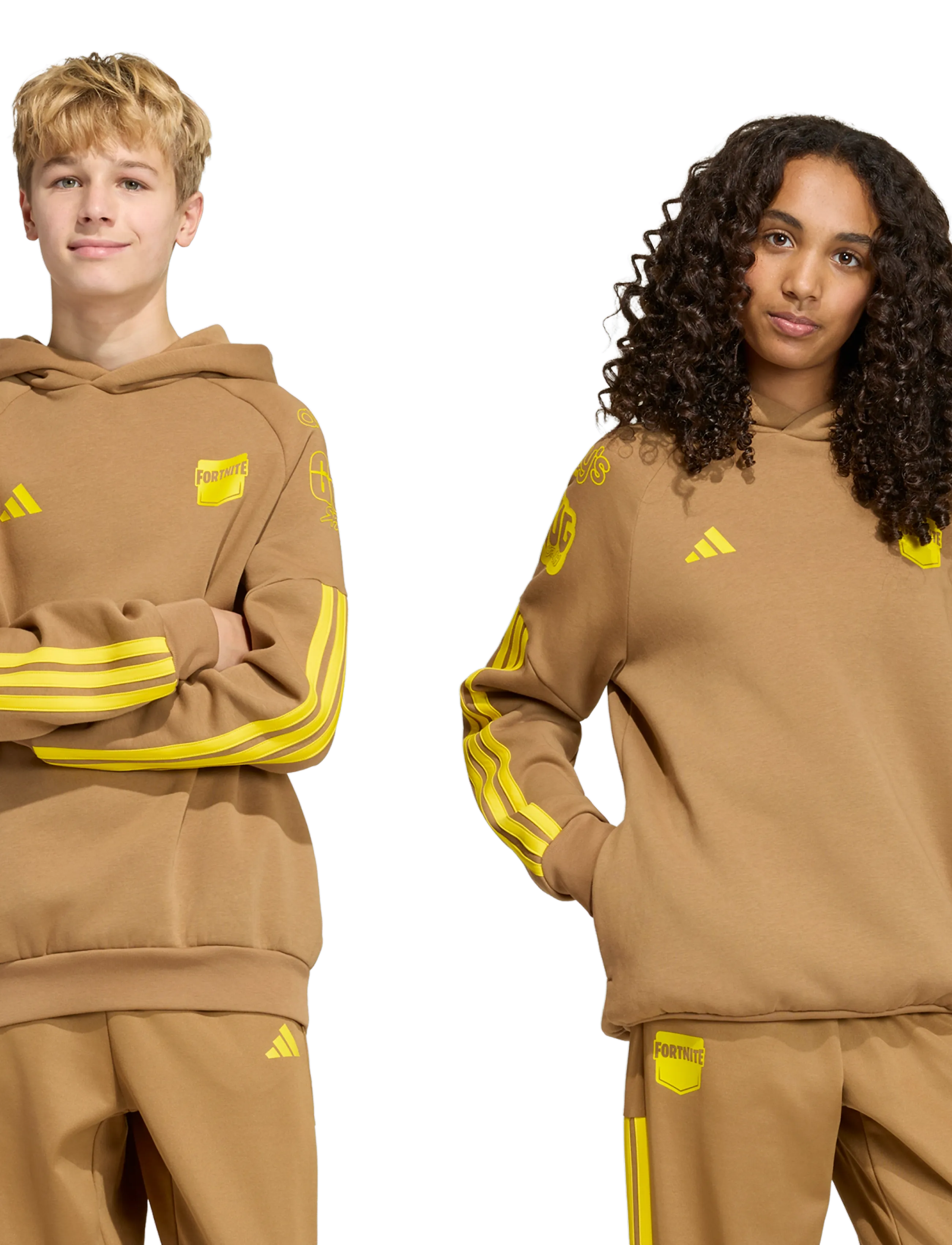 adidas Sportswear J FN HD - Sweatshirts & Hoodies - BRNDES/YELLOW / brown