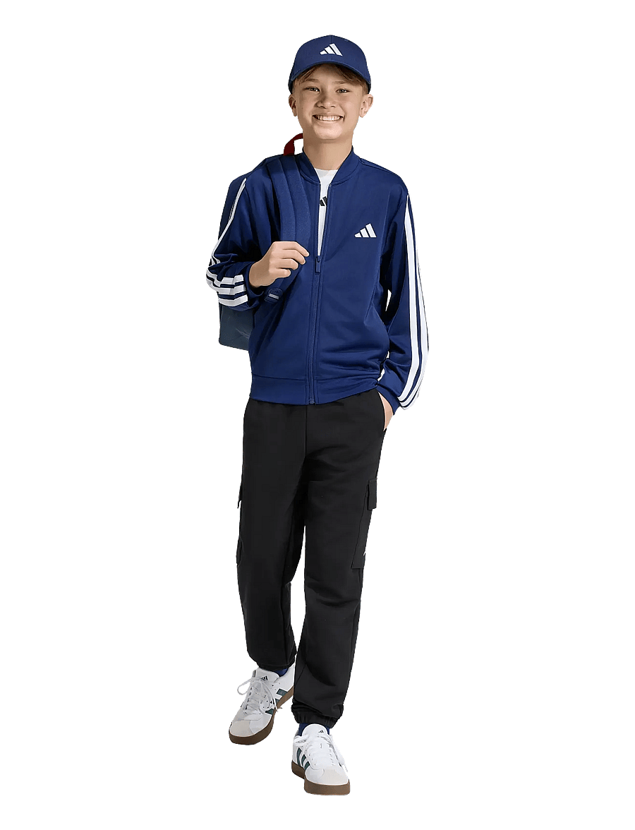 adidas Sportswear - J 3S FZ TR TT - sweatshirts - dkblue/white - 0