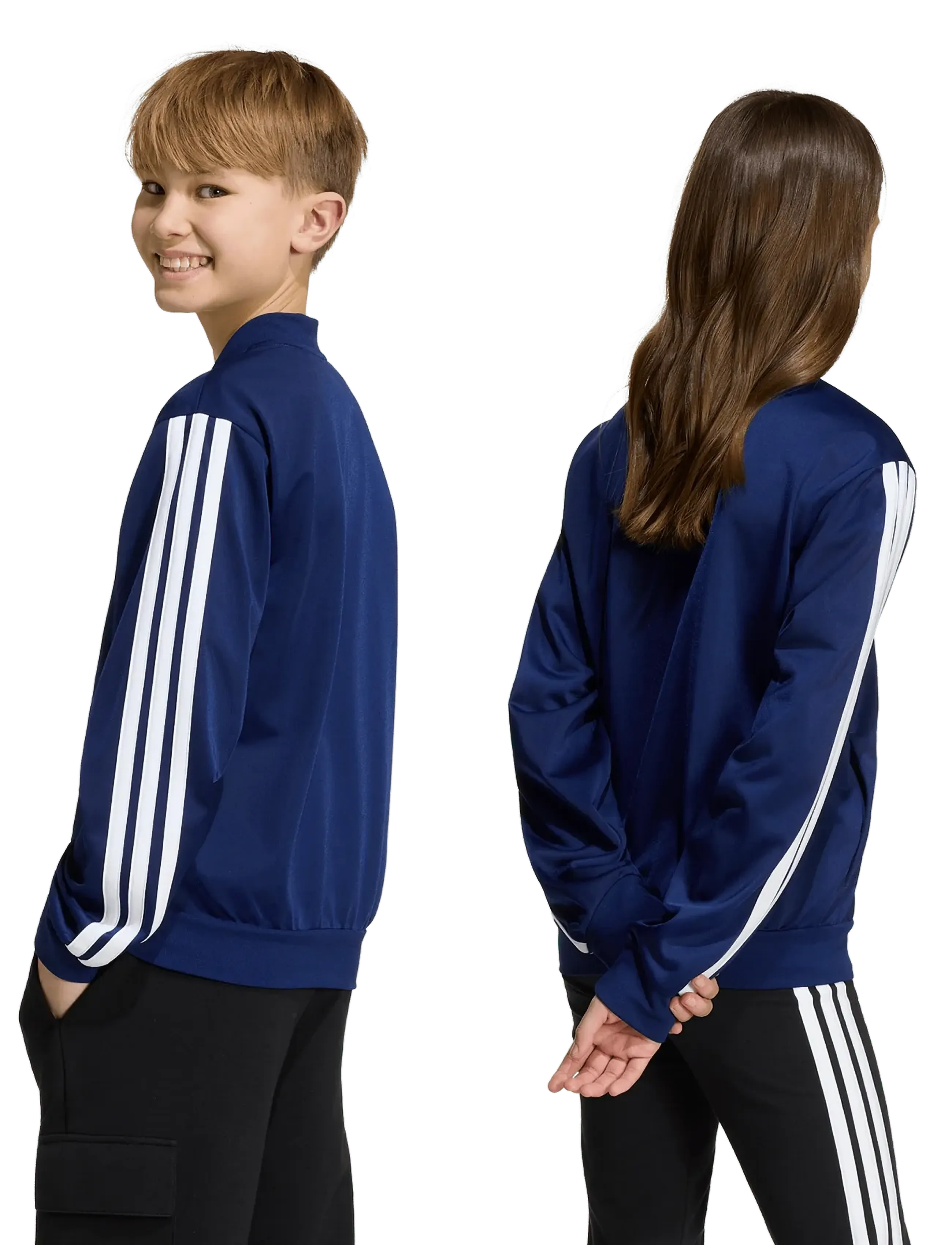adidas Sportswear - J 3S FZ TR TT - sweatshirts - dkblue/white - 2