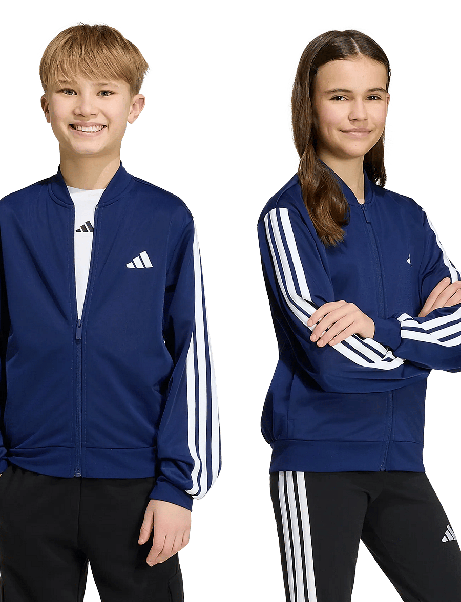 adidas Sportswear - J 3S FZ TR TT - sweatshirts - dkblue/white - 3