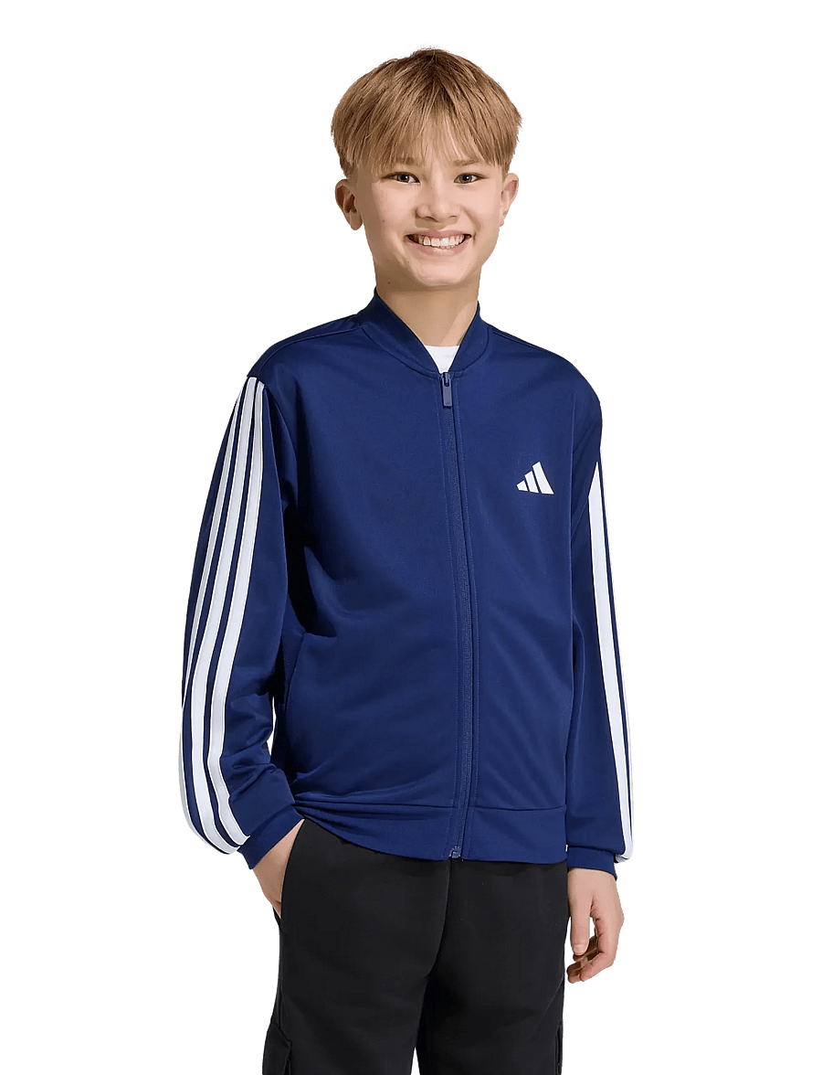 adidas Sportswear - J 3S FZ TR TT - sweatshirts - dkblue/white - 4