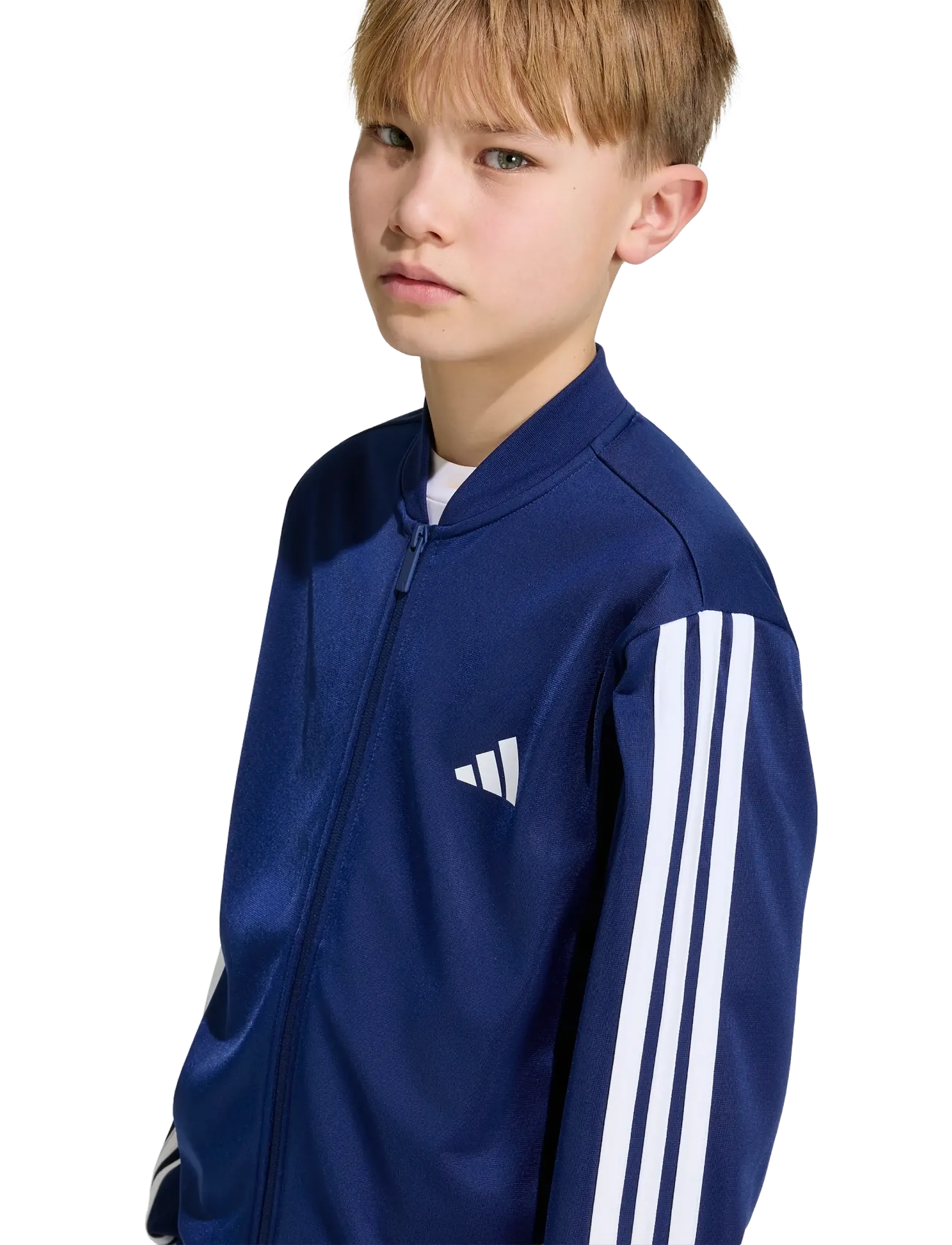 adidas Sportswear - J 3S FZ TR TT - sweatshirts - dkblue/white - 5