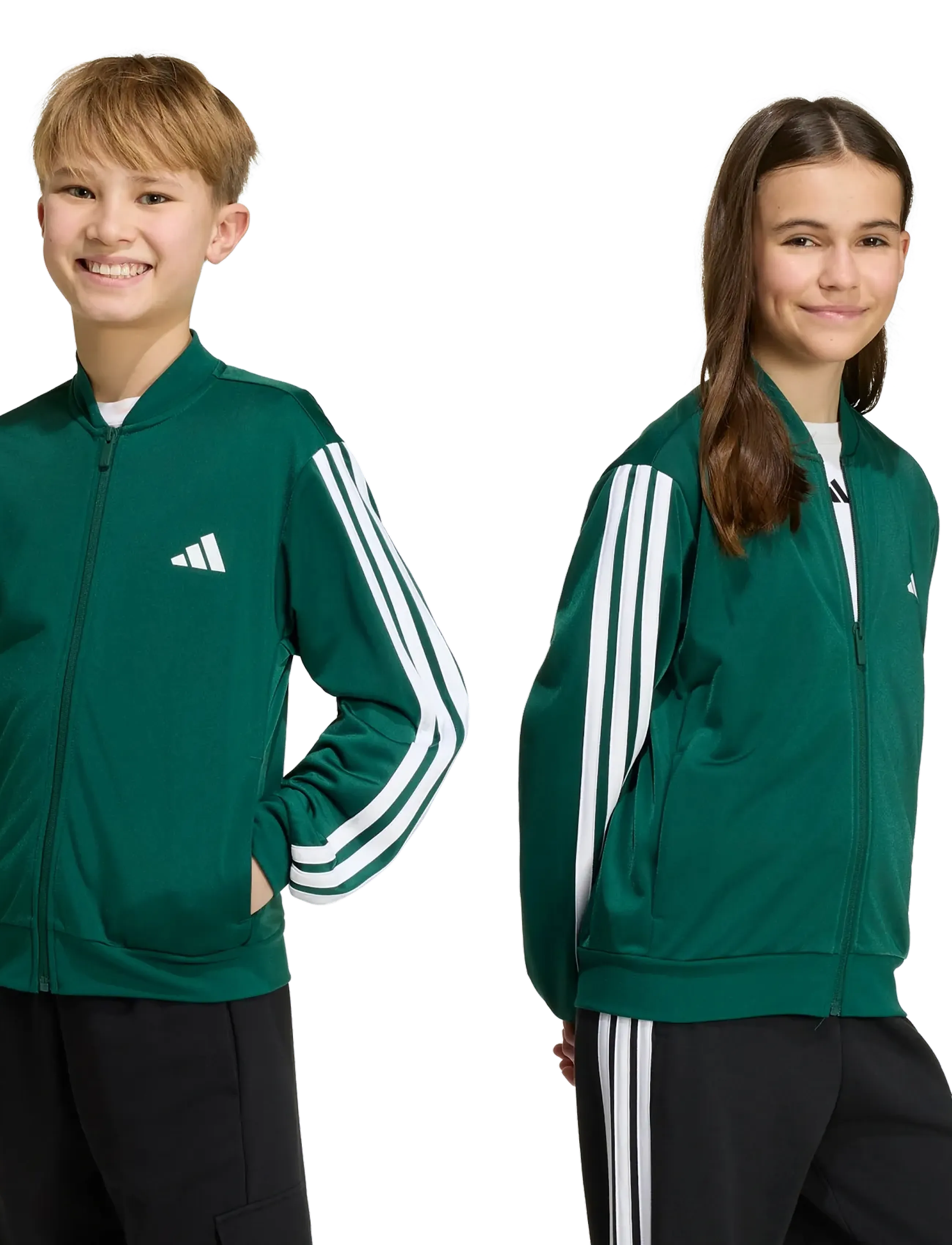 adidas Sportswear - J 3S FZ TR TT - sweatshirts - cgreen/white - 2