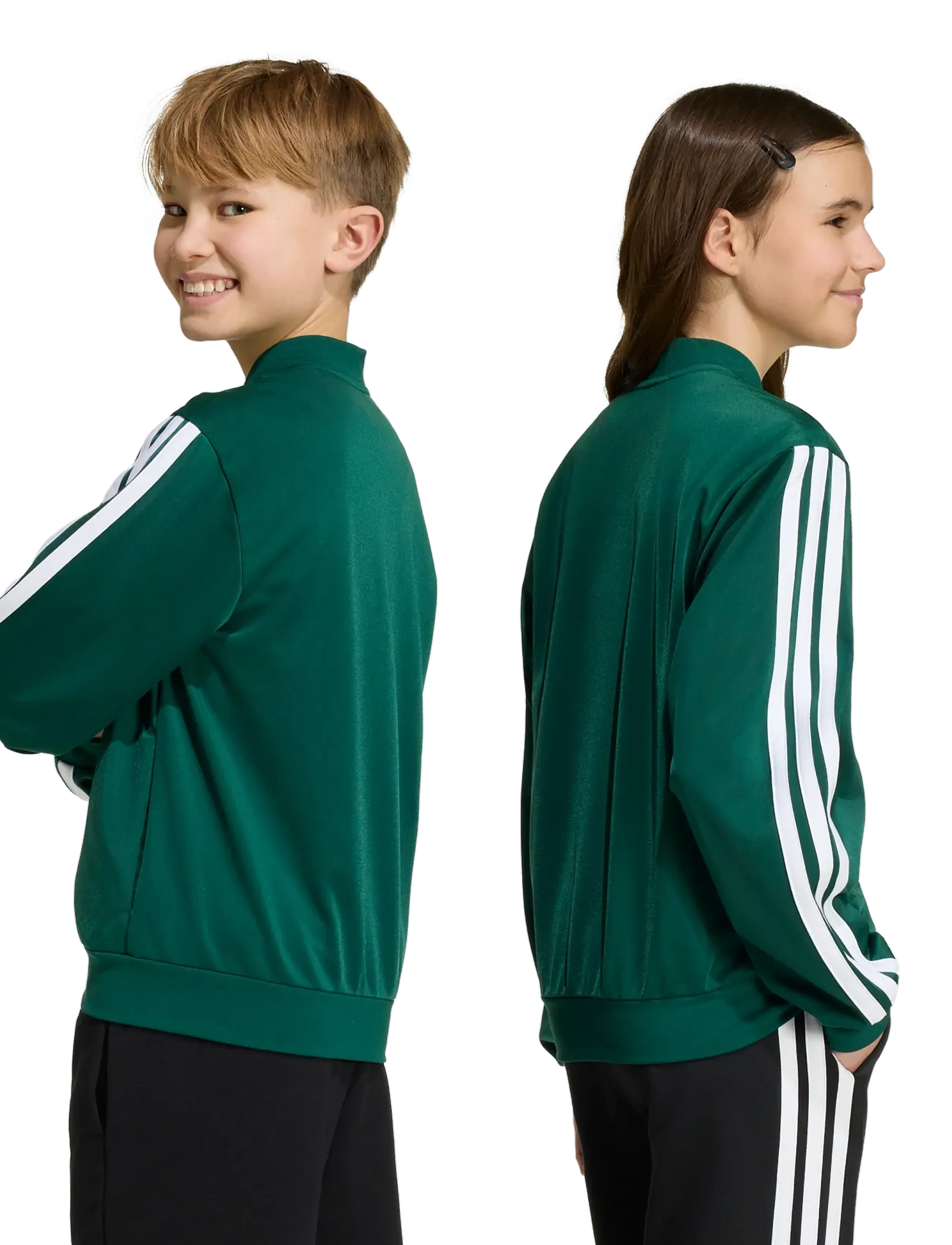 adidas Sportswear - J 3S FZ TR TT - sweatshirts - cgreen/white - 3