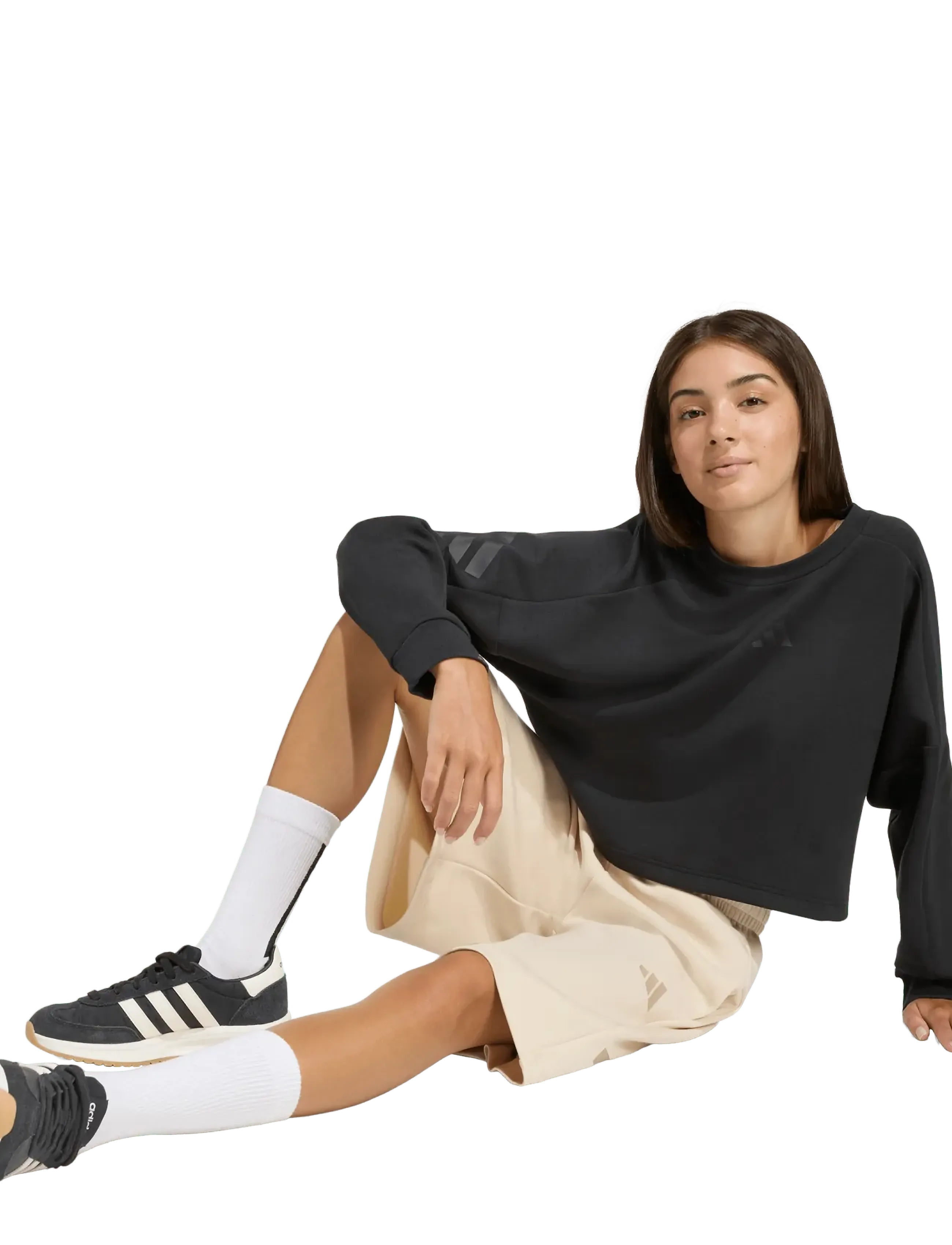adidas Sportswear JG FI 3S LNG SH - Shorts - CRLI/TRAKHA / cream