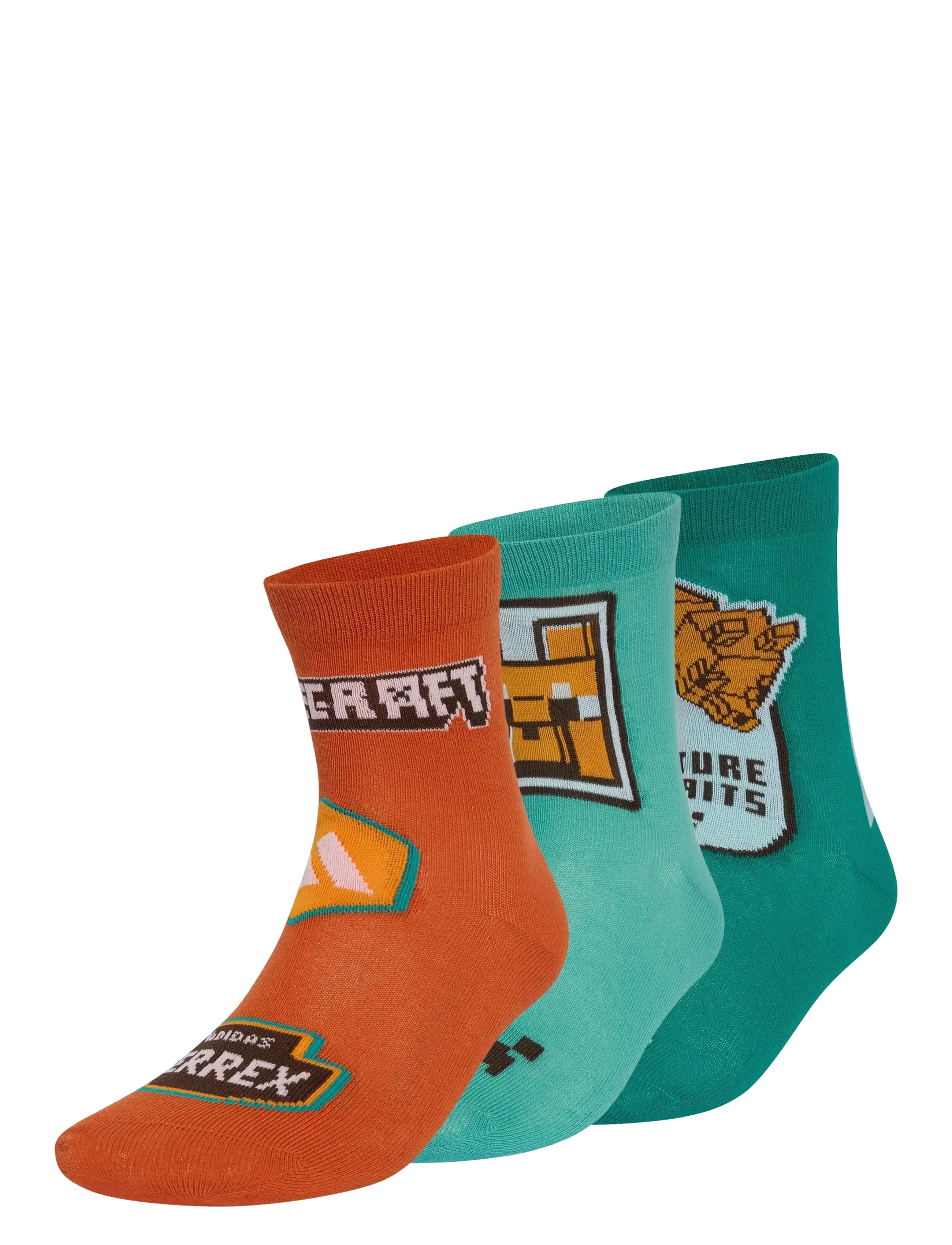 adidas Sportswear Minecraft 3P, Børn, Minecraft 3-Pak Strømper, Multi/mønstret, Str: 34-36