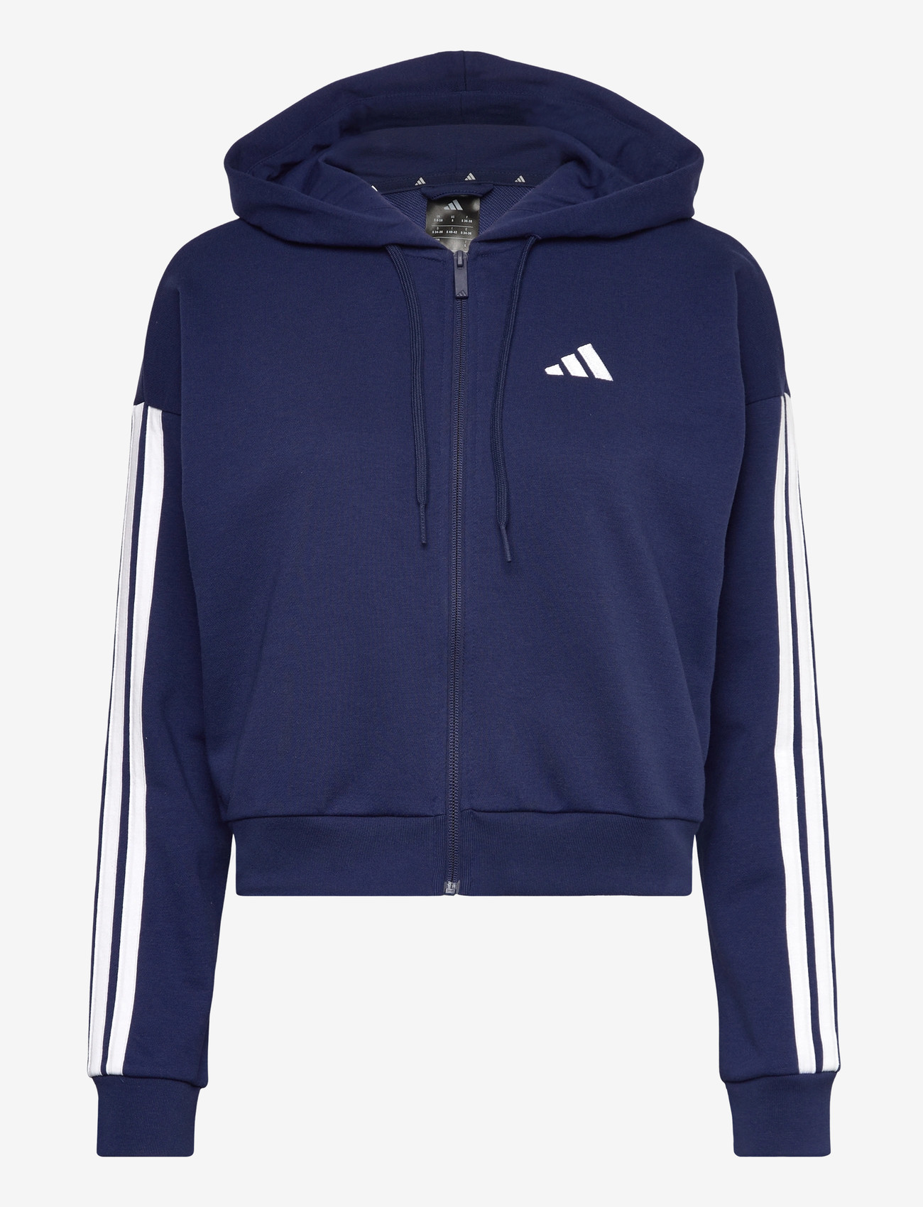 adidas Sportswear W 3S FT FZ HD - Sweatshirts - DKBLUE/WHITE / navy