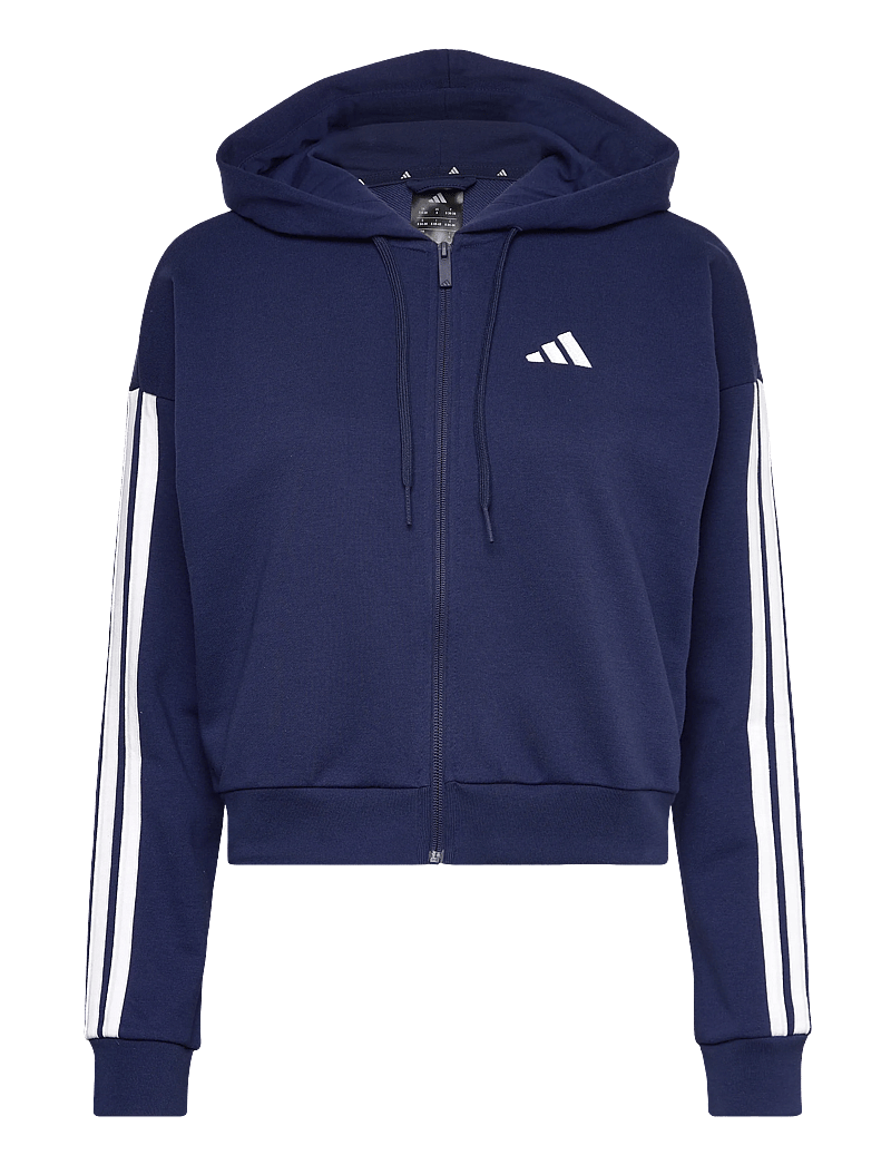 adidas Sportswear - W 3S FT FZ HD - dressipluusid ja pusad - dkblue/white - 0