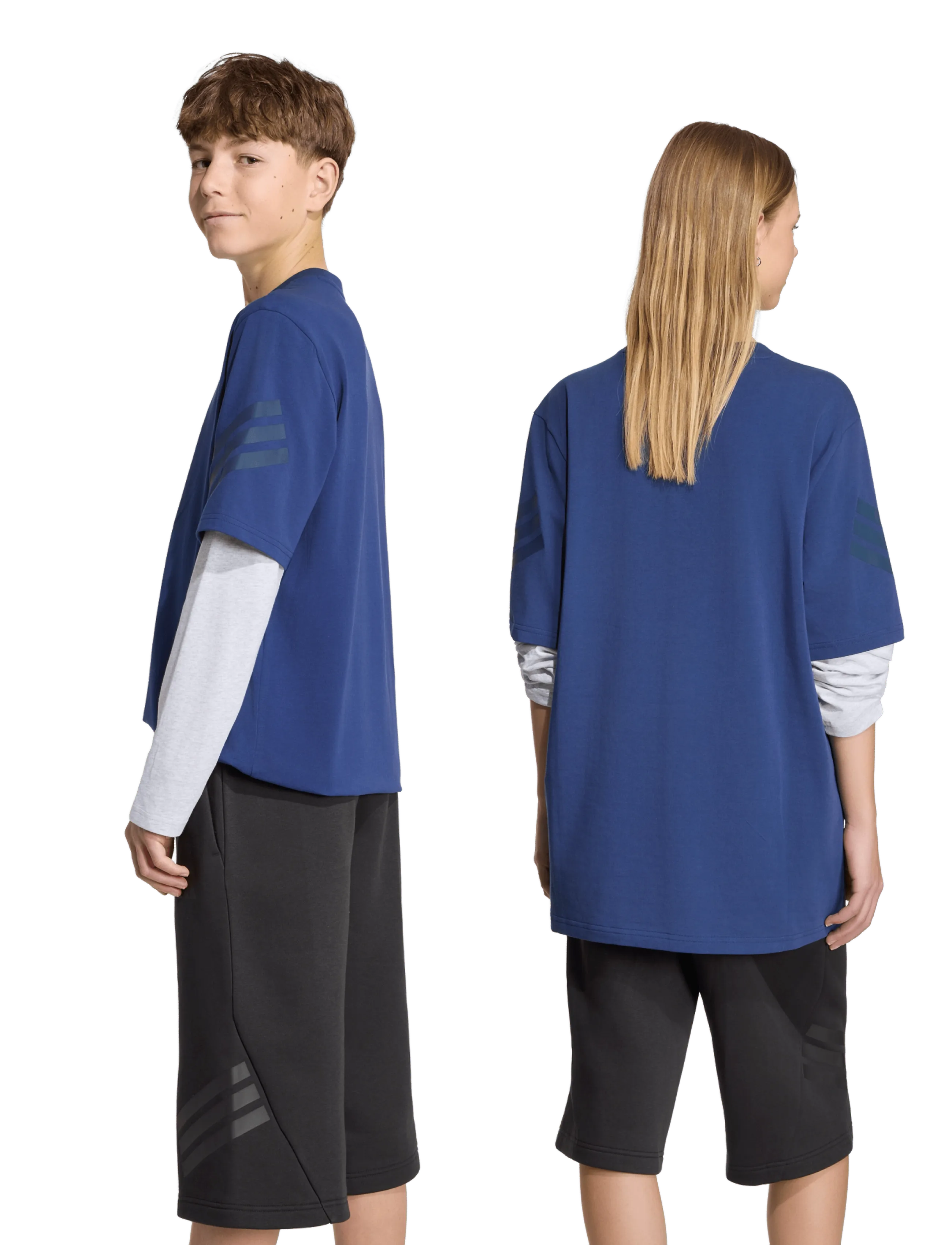 adidas Sportswear - J FI 2IN1 LS T - sports tops - dkblue/lgreyh/nindig - 3