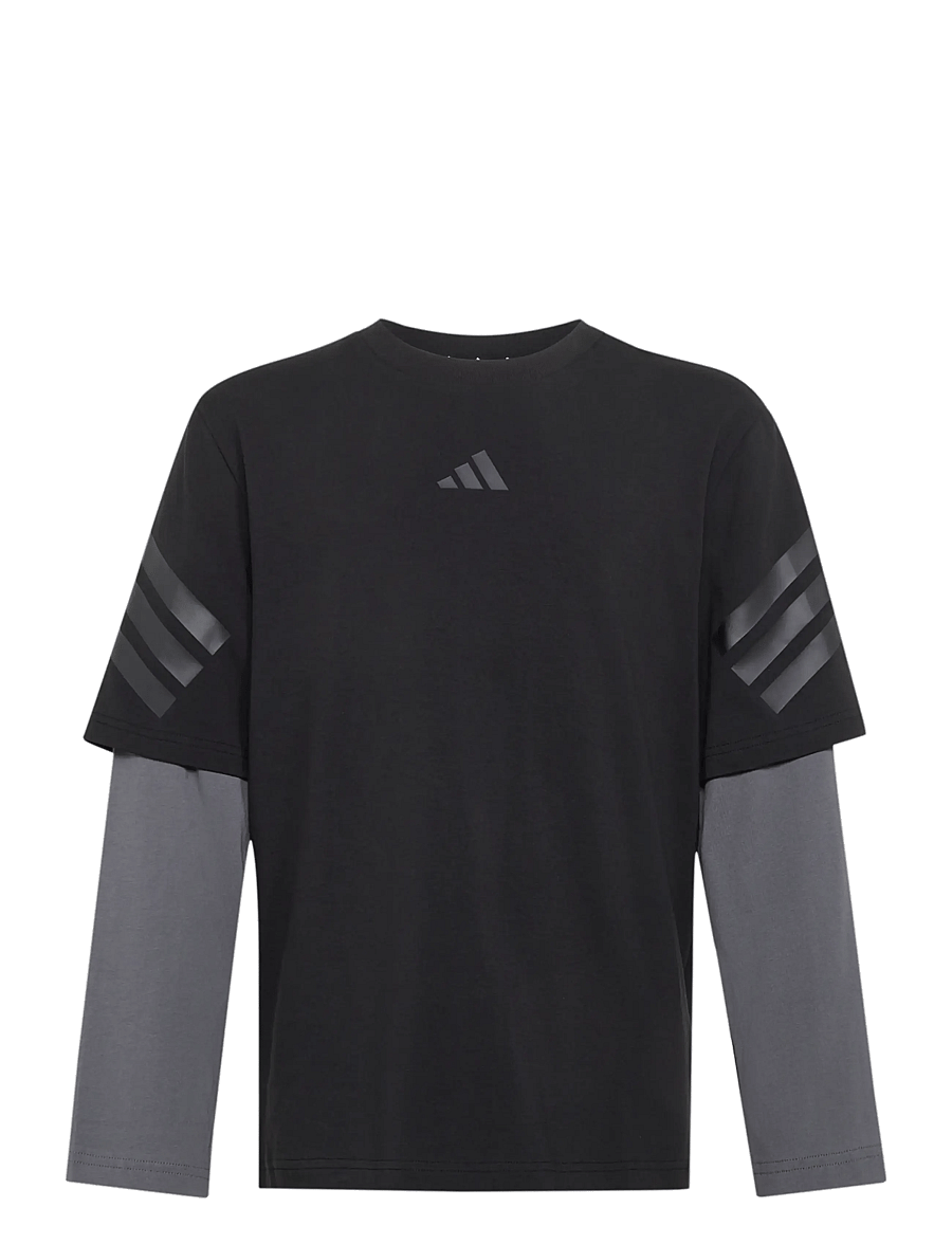 adidas Sportswear - J FI 2IN1 LS T - sports tops - black/grefiv/black - 1
