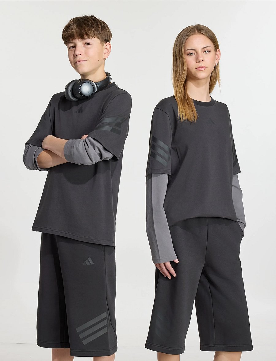 adidas Sportswear - J FI 2IN1 LS T - sports tops - black/grefiv/black - 2