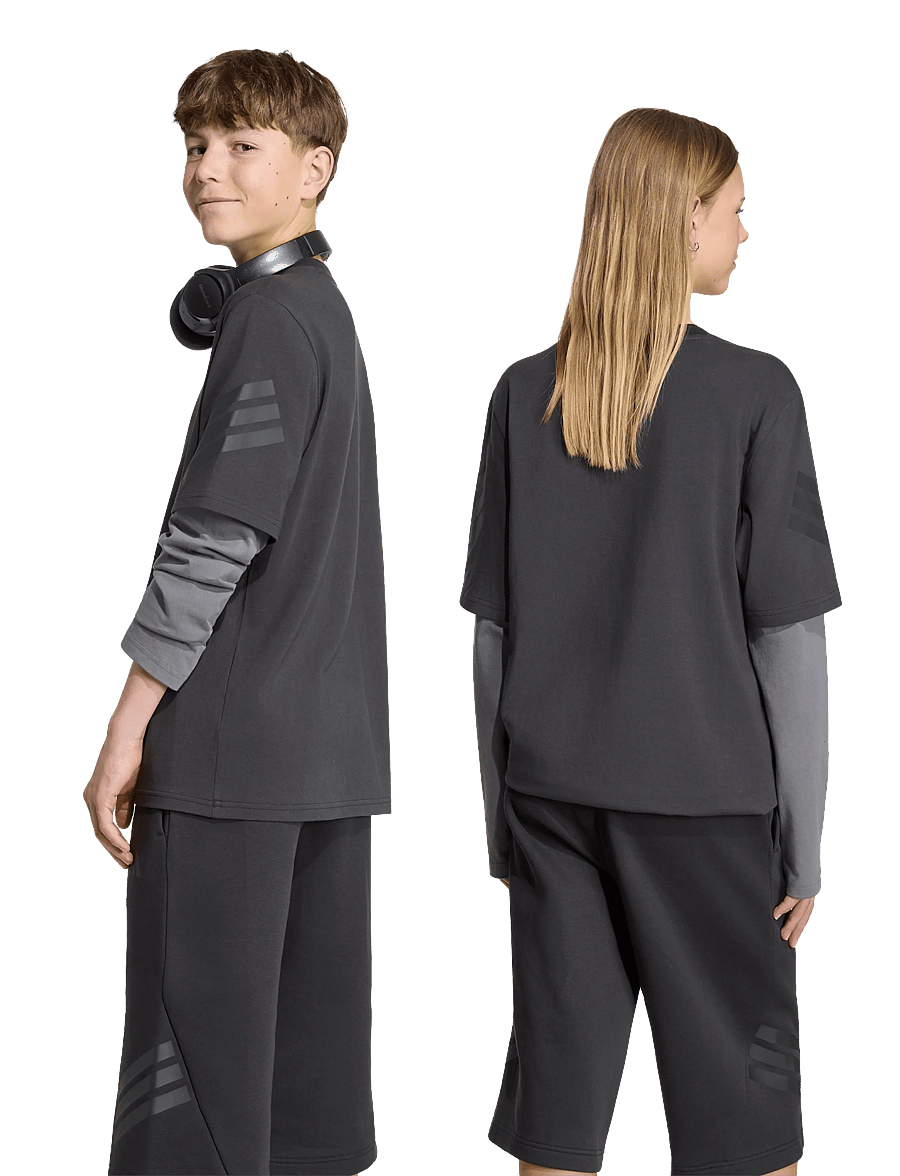adidas Sportswear - J FI 2IN1 LS T - sports tops - black/grefiv/black - 3