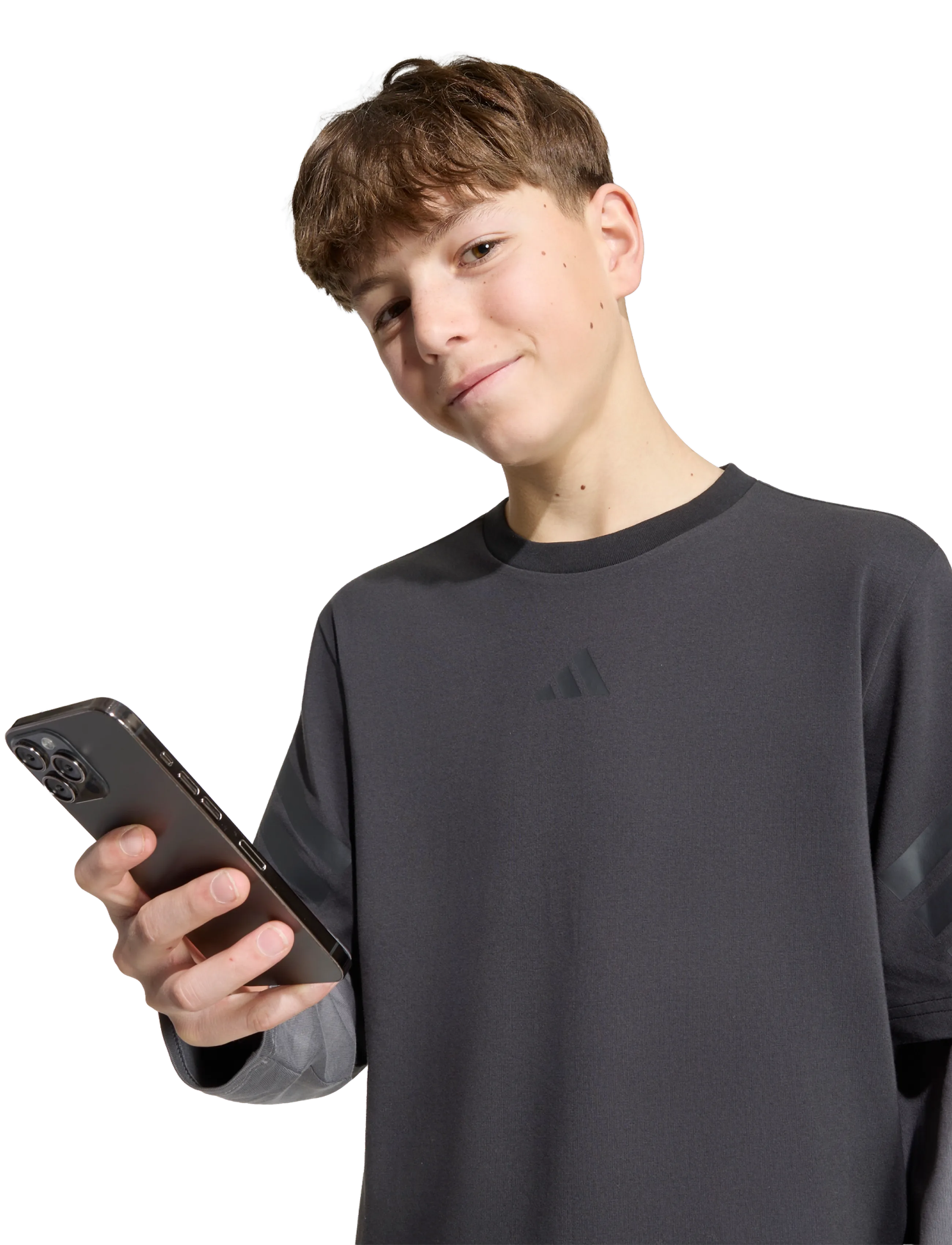 adidas Sportswear - J FI 2IN1 LS T - spordisärgid - black/grefiv/black - 5