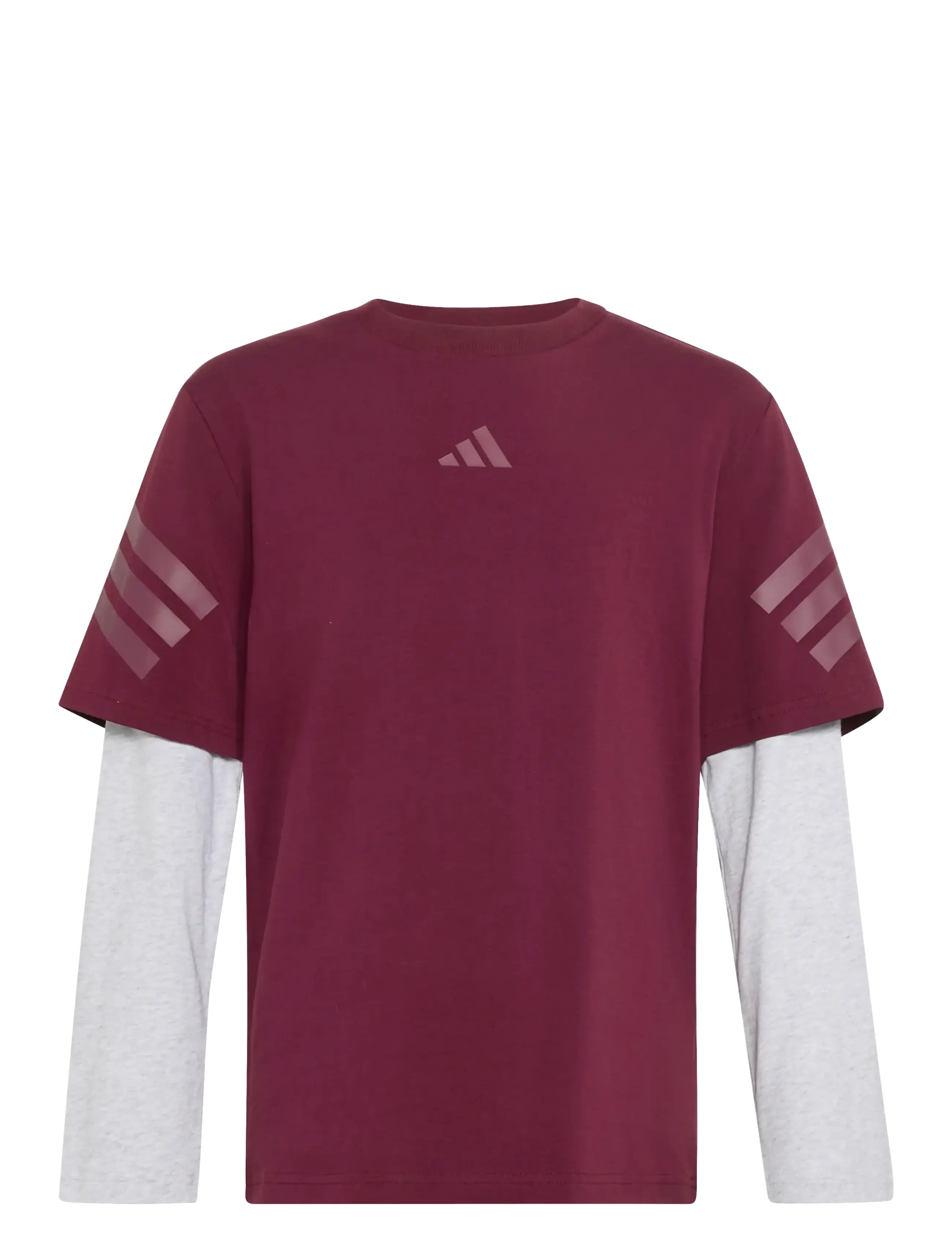 adidas Sportswear J FI 2IN1 LS T - adidas - MAROON/LGREYH/MAROON / burgundy
