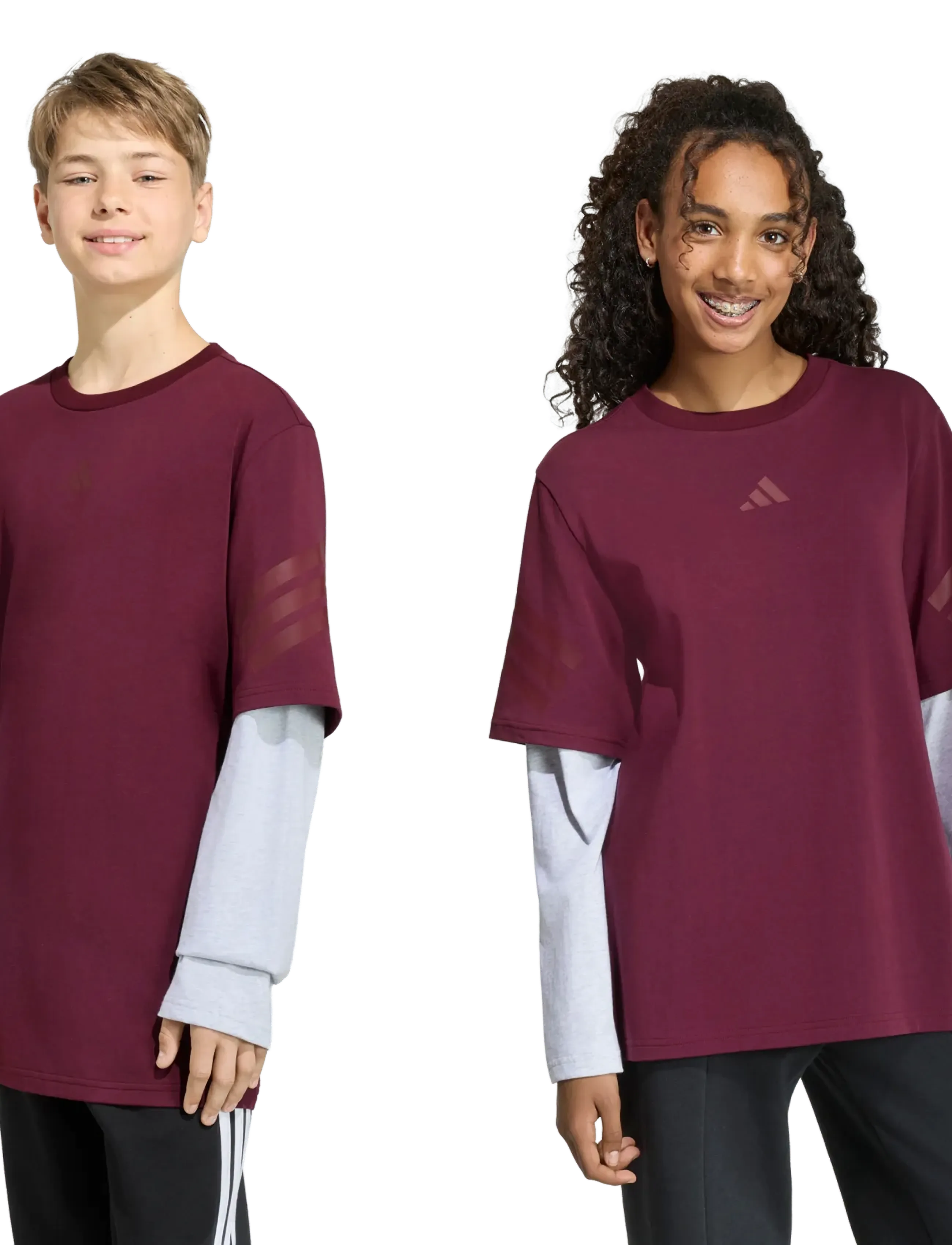 adidas Sportswear - J FI 2IN1 LS T - sporditopid - maroon/lgreyh/maroon - 2