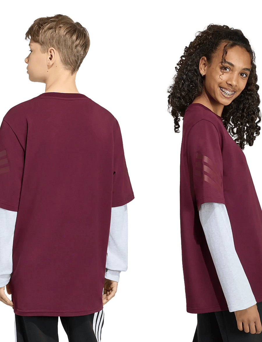 adidas Sportswear - J FI 2IN1 LS T - sporditopid - maroon/lgreyh/maroon - 3