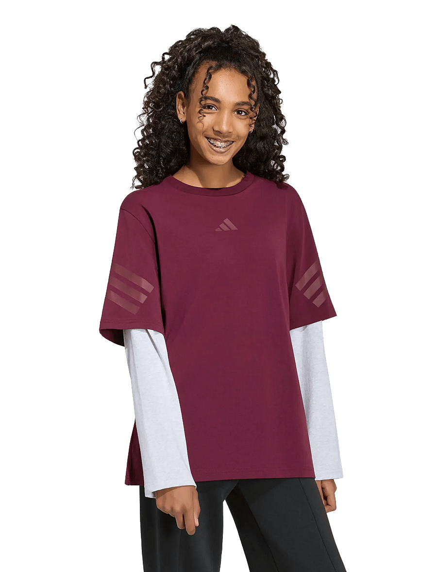 adidas Sportswear - J FI 2IN1 LS T - sporditopid - maroon/lgreyh/maroon - 4