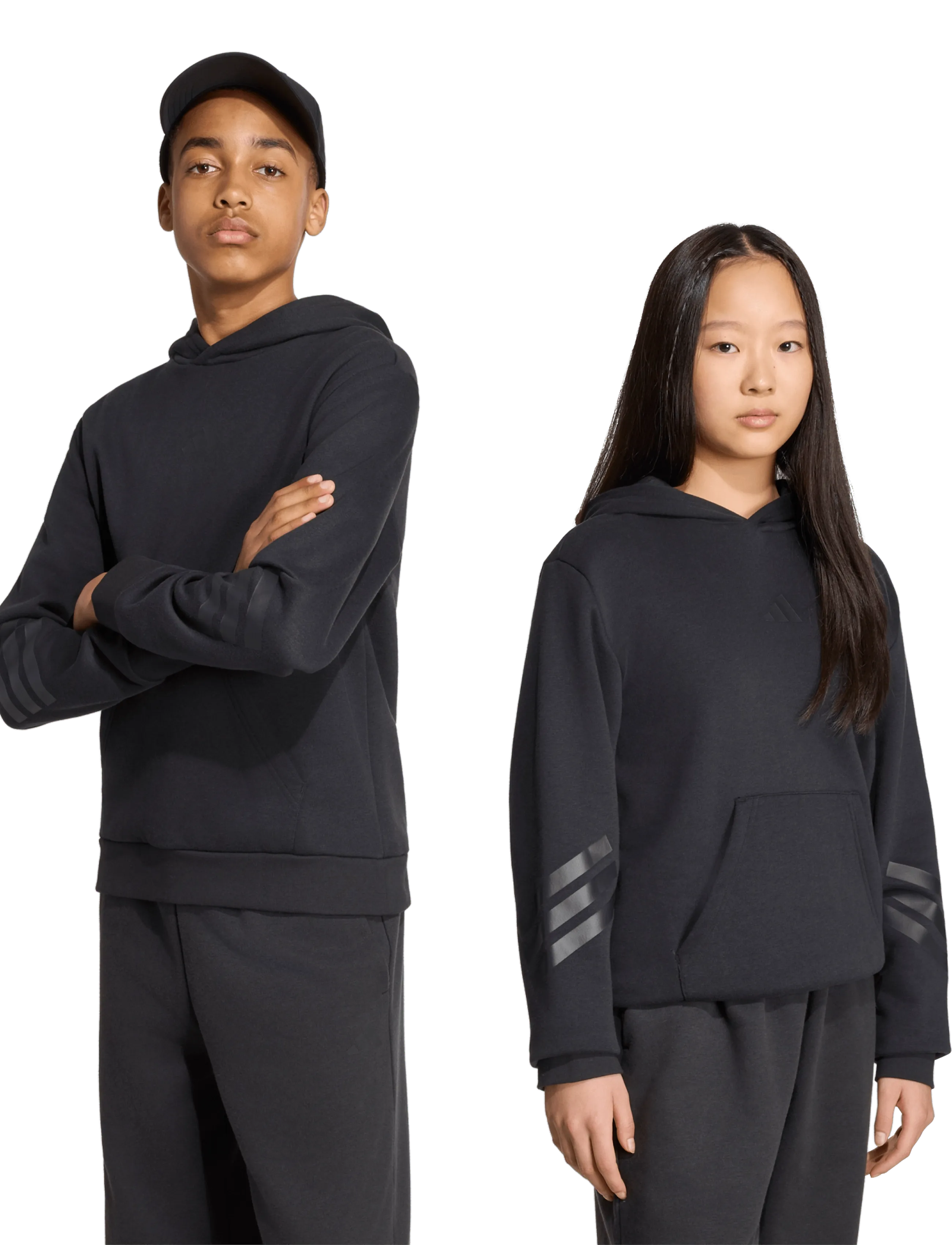 adidas Sportswear - J FI 3S HD - kapuzenpullover - black/black - 2